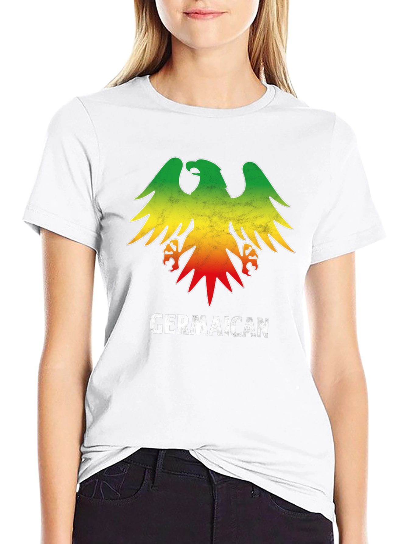 Germaican T-Shirt - German Jamaican Flag Eagle - 9