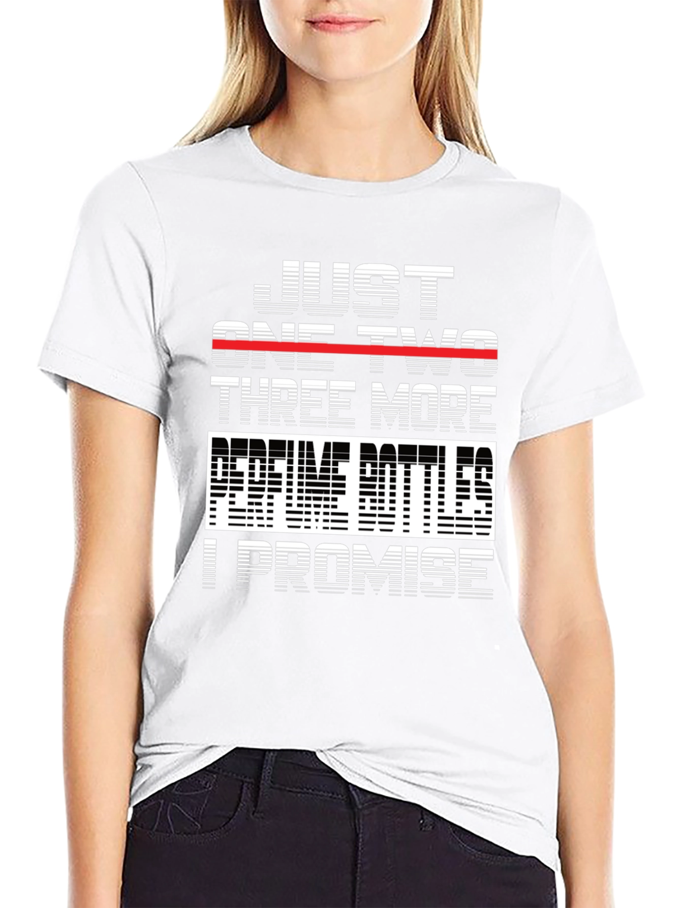 Black Perfume Bottles Promise T-Shirt - Funny Graphic Tee view 9
