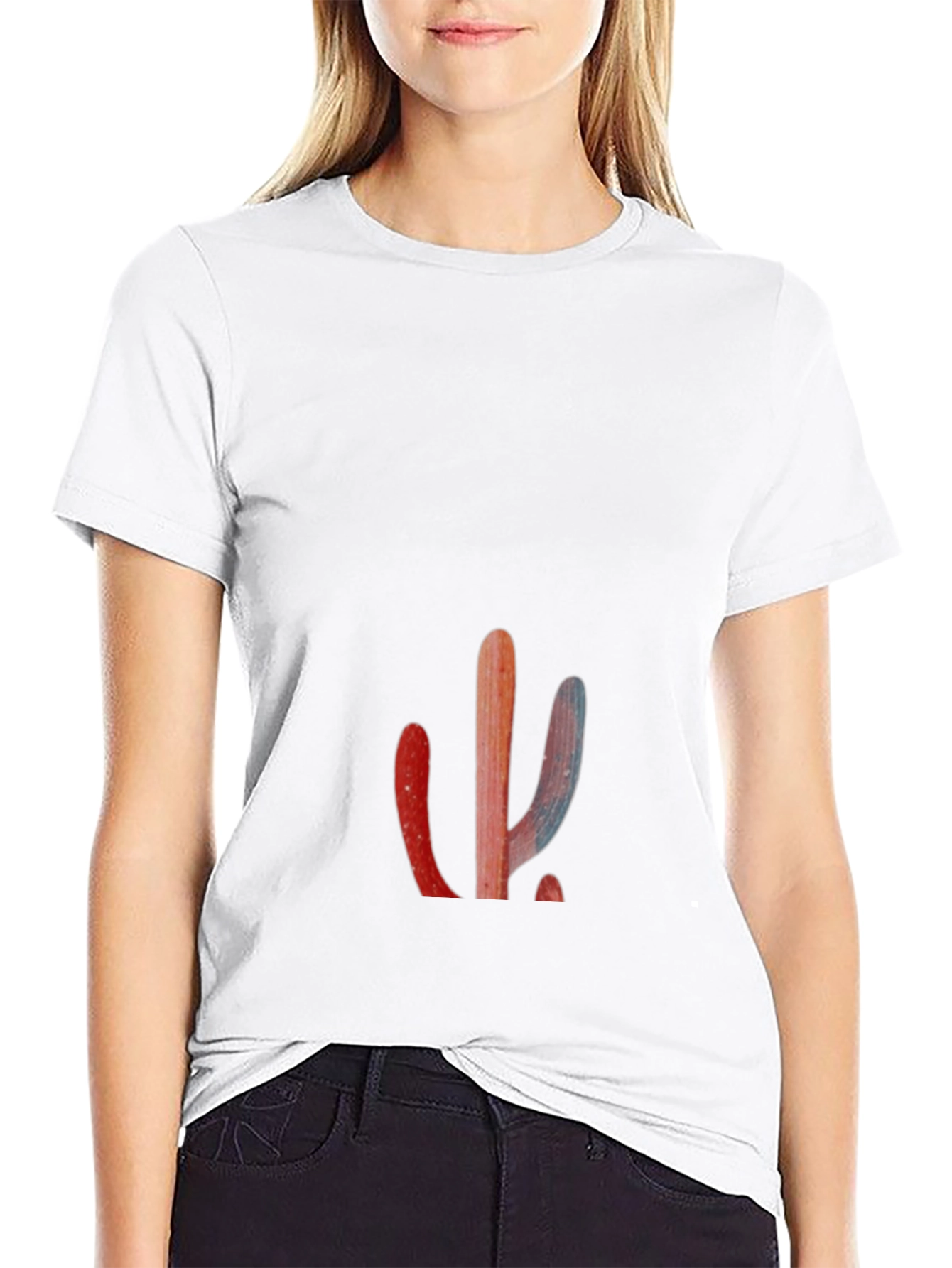 Black Cactus Graphic Print Black T-Shirt view 9