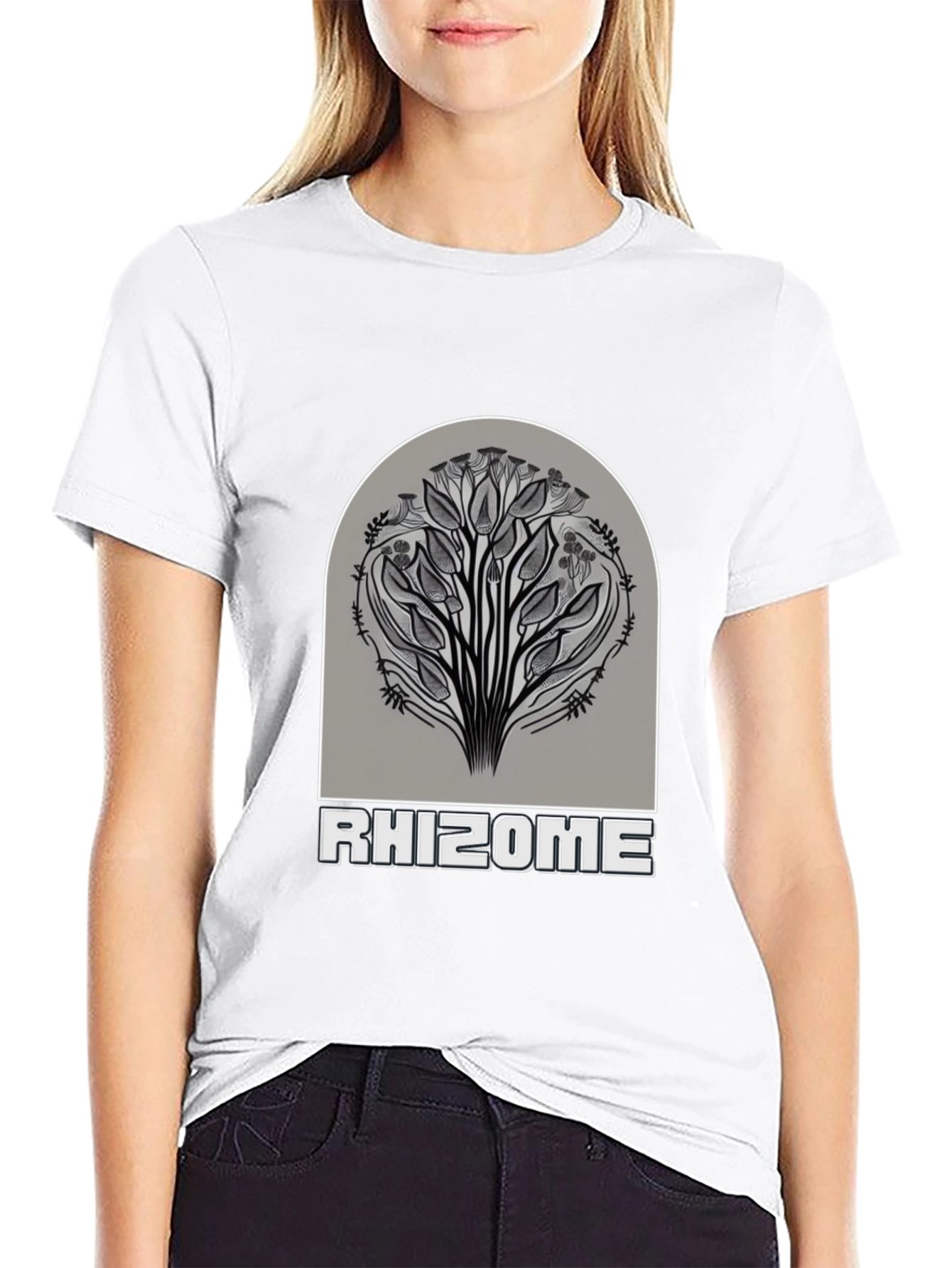 Black Rhizome Graphic Tee - Stylish Unisex Black T-Shirt view 9