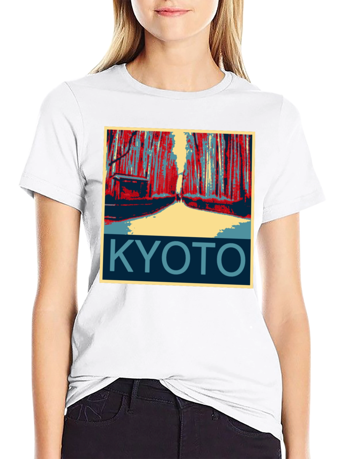 Black Kyoto Japan Graphic T-Shirt  view 9