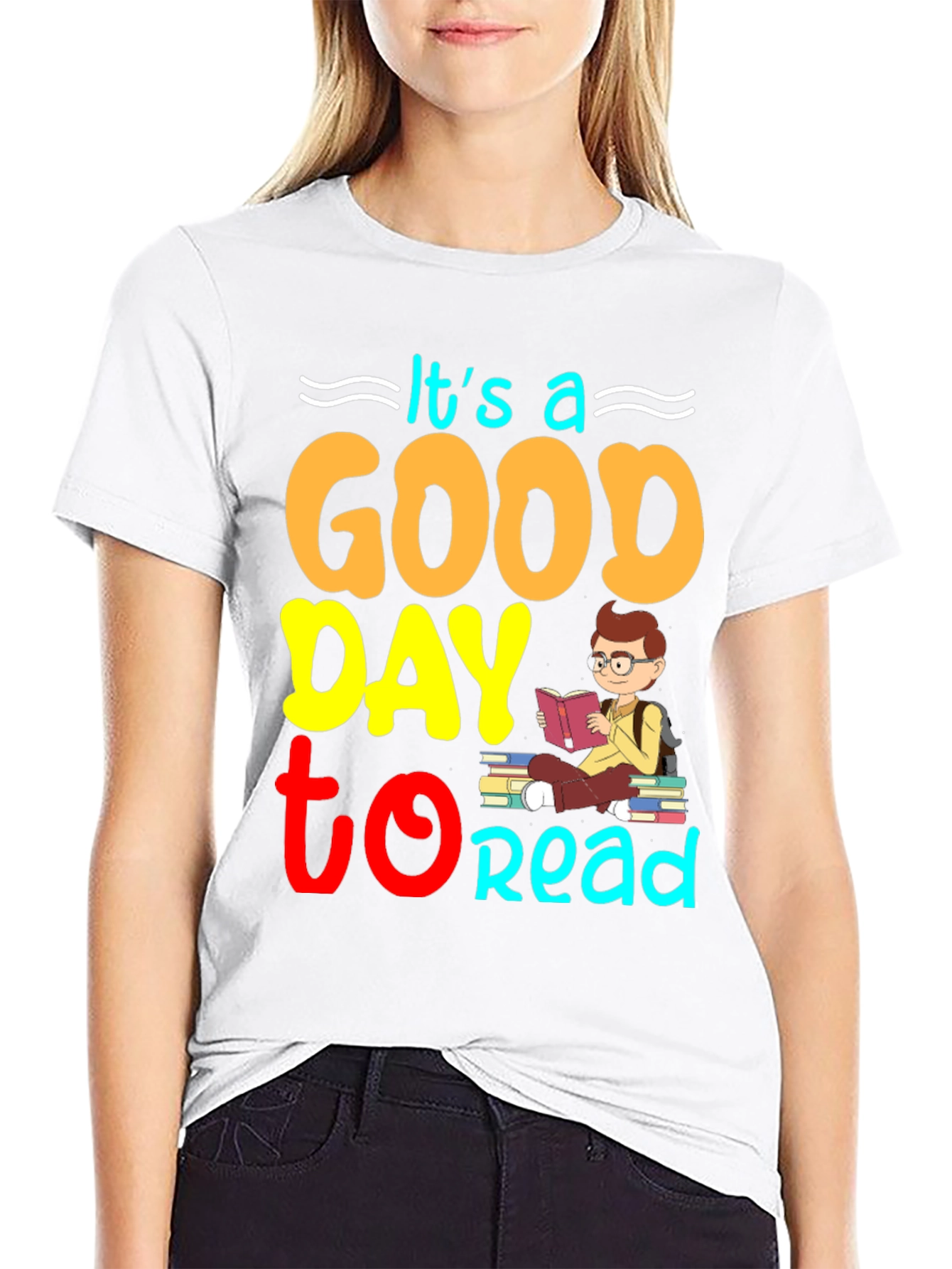 Black It's a Good Day to Read T-Shirt view 9