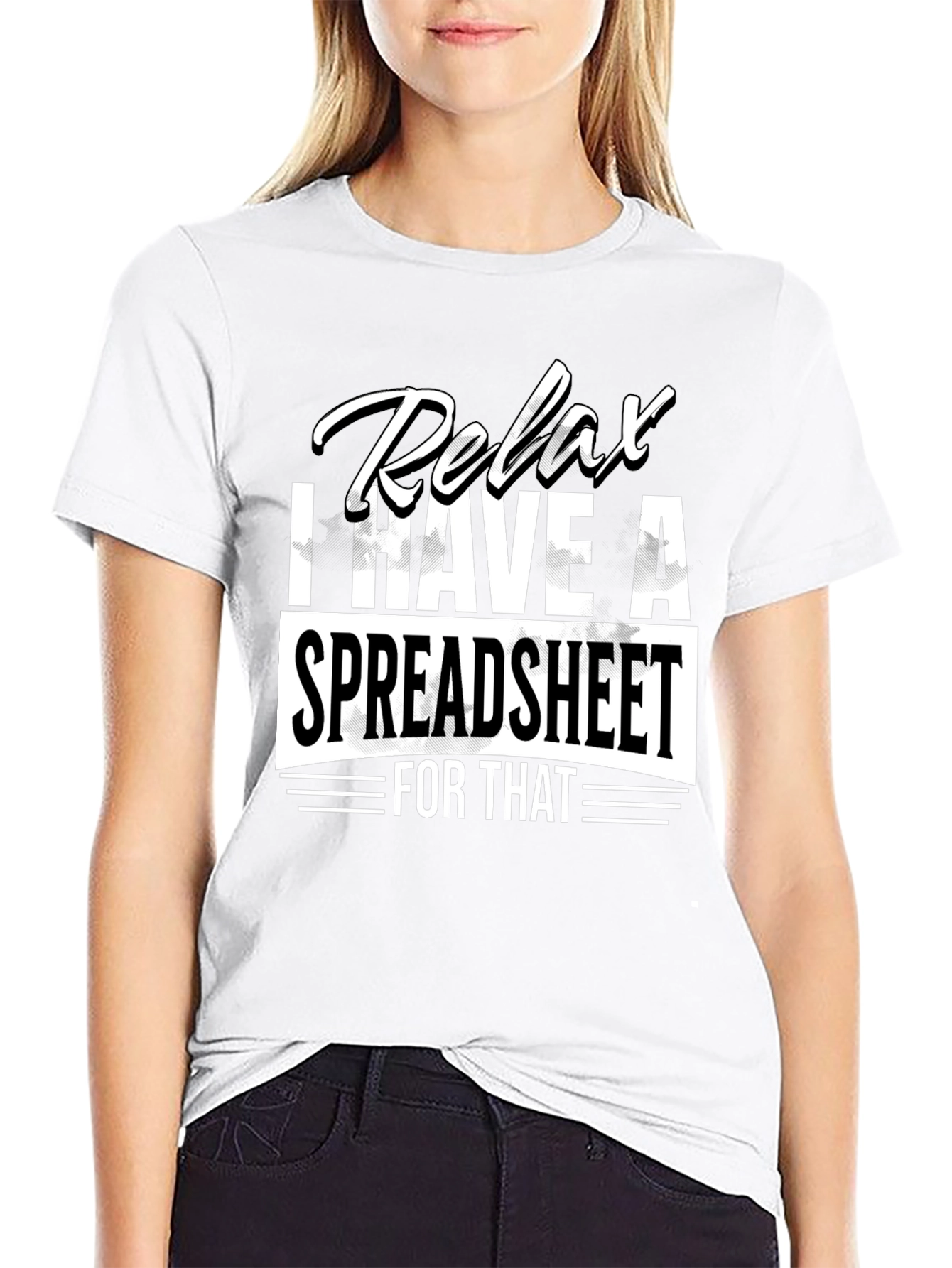 Black Relax Spreadsheet T-Shirt - Funny Data Analyst Tee view 9