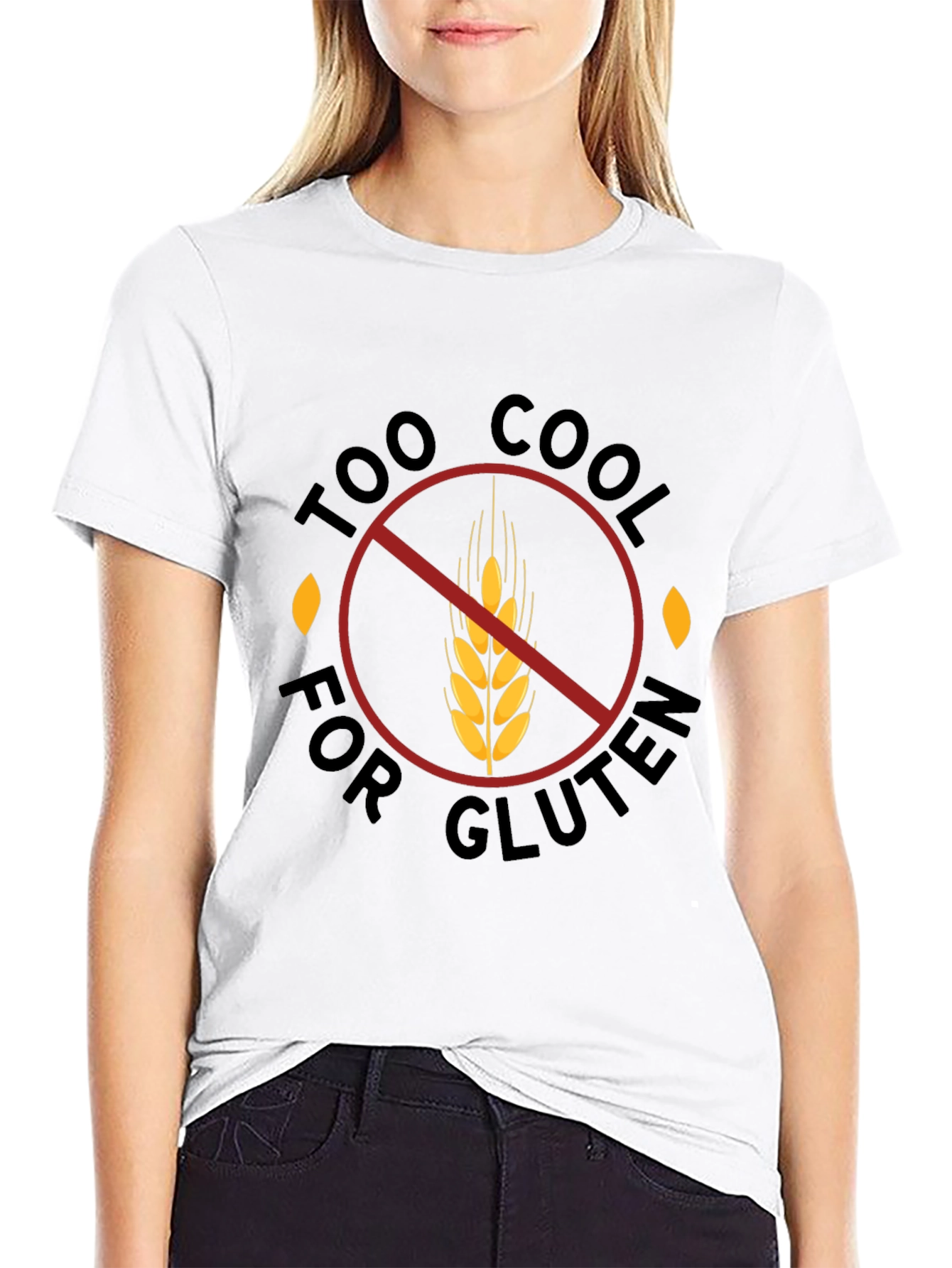 Black Too Cool for Gluten Black T-Shirt - Gluten Free view 9