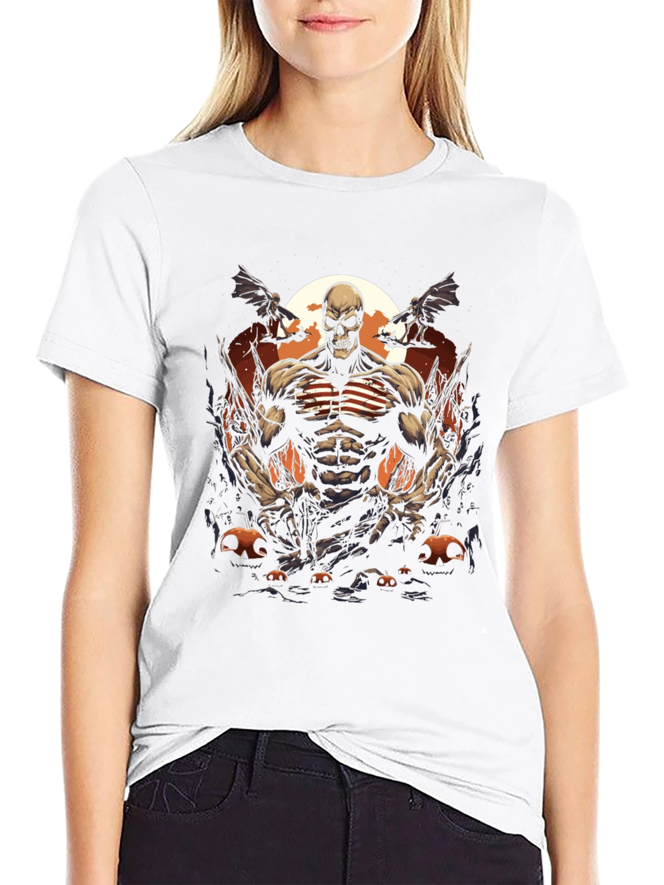 Black Skull Patriot Halloween Graphic Tee view 9