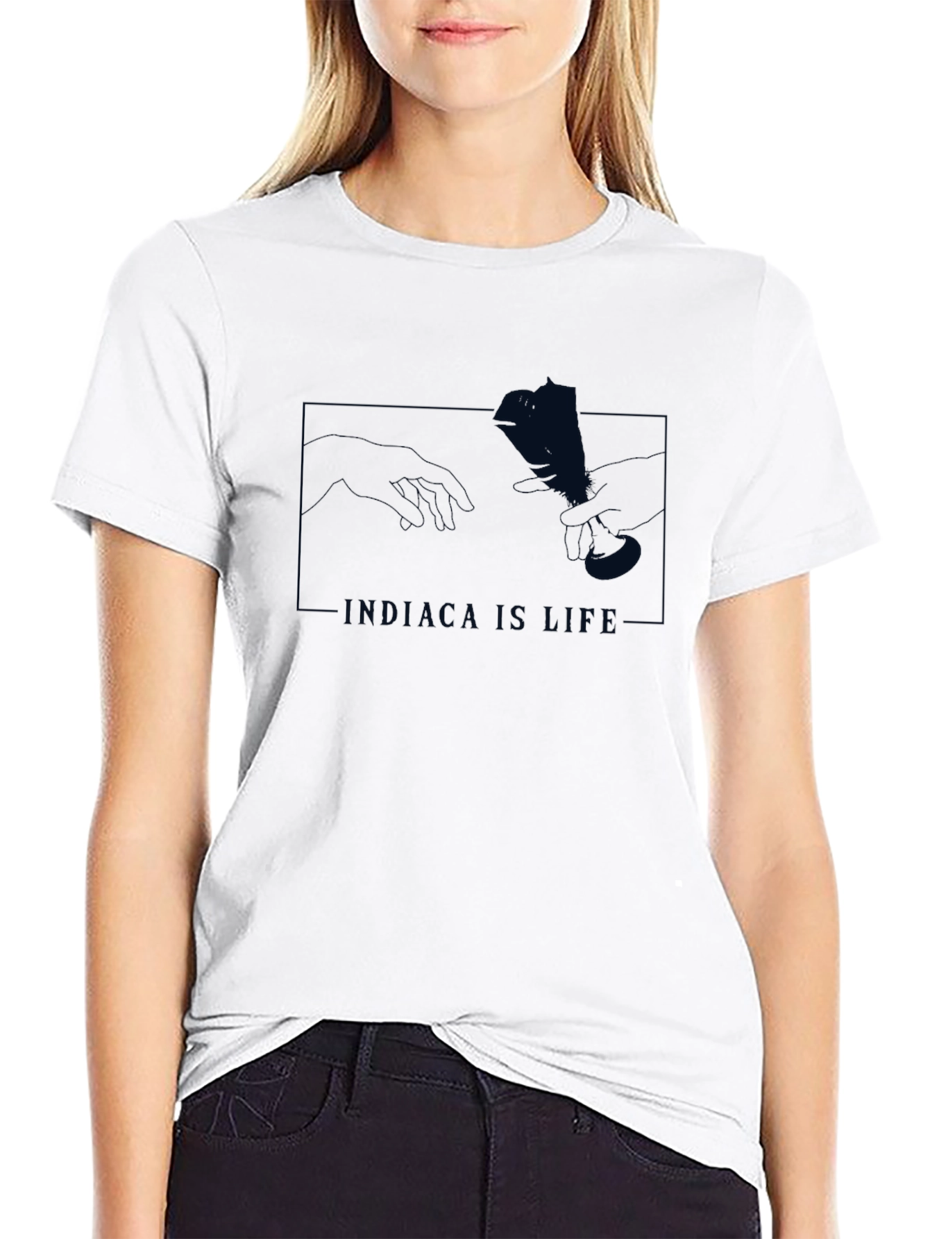 Black Indiaca Is Life Graphic Tee - Black view 9