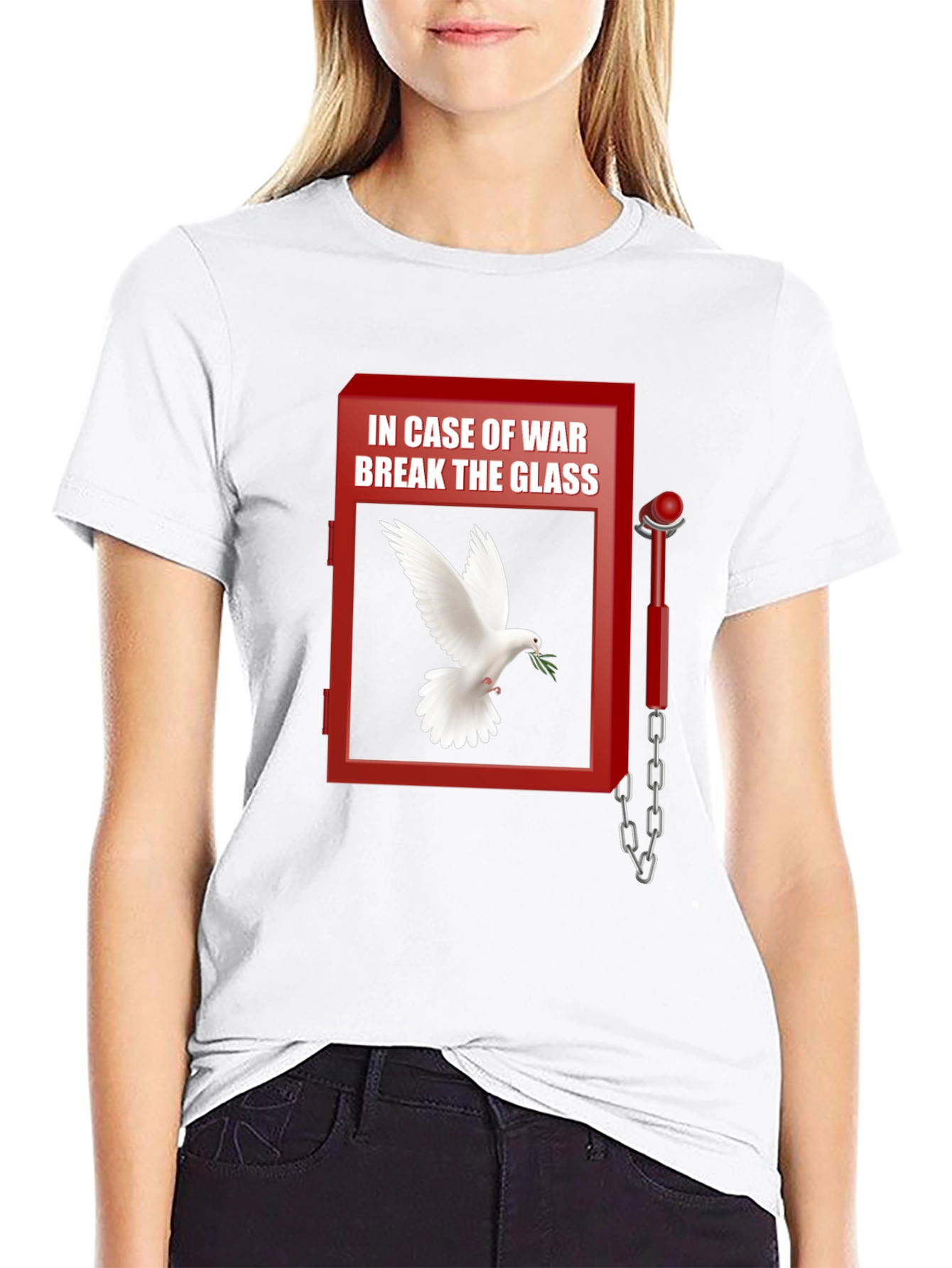 Black Peace Dove T-Shirt - Break Glass In Case of War view 9