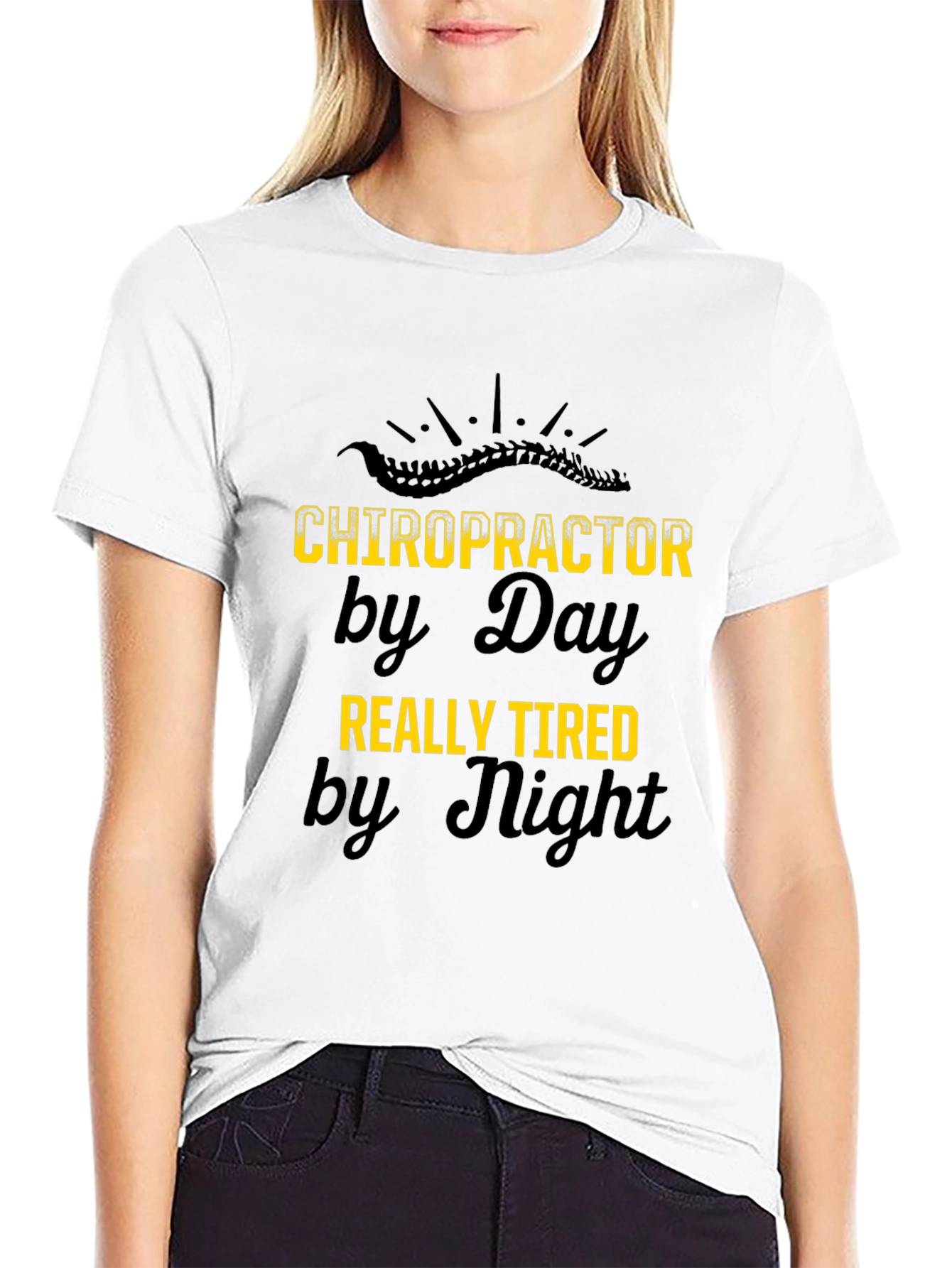 Black Chiropractor by Day T-Shirt - Funny, Stylish, Comfortable view 9
