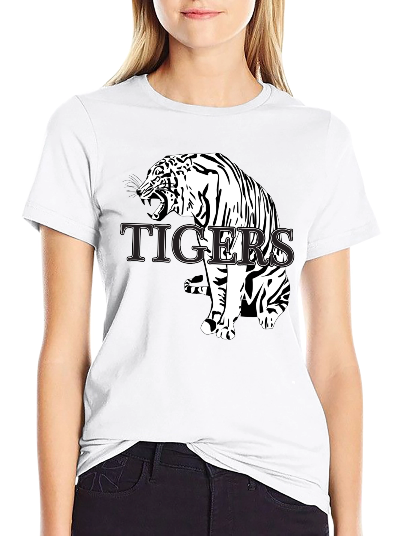Black Tiger Graphic T-Shirt - Bold Animal Print Tee view 9