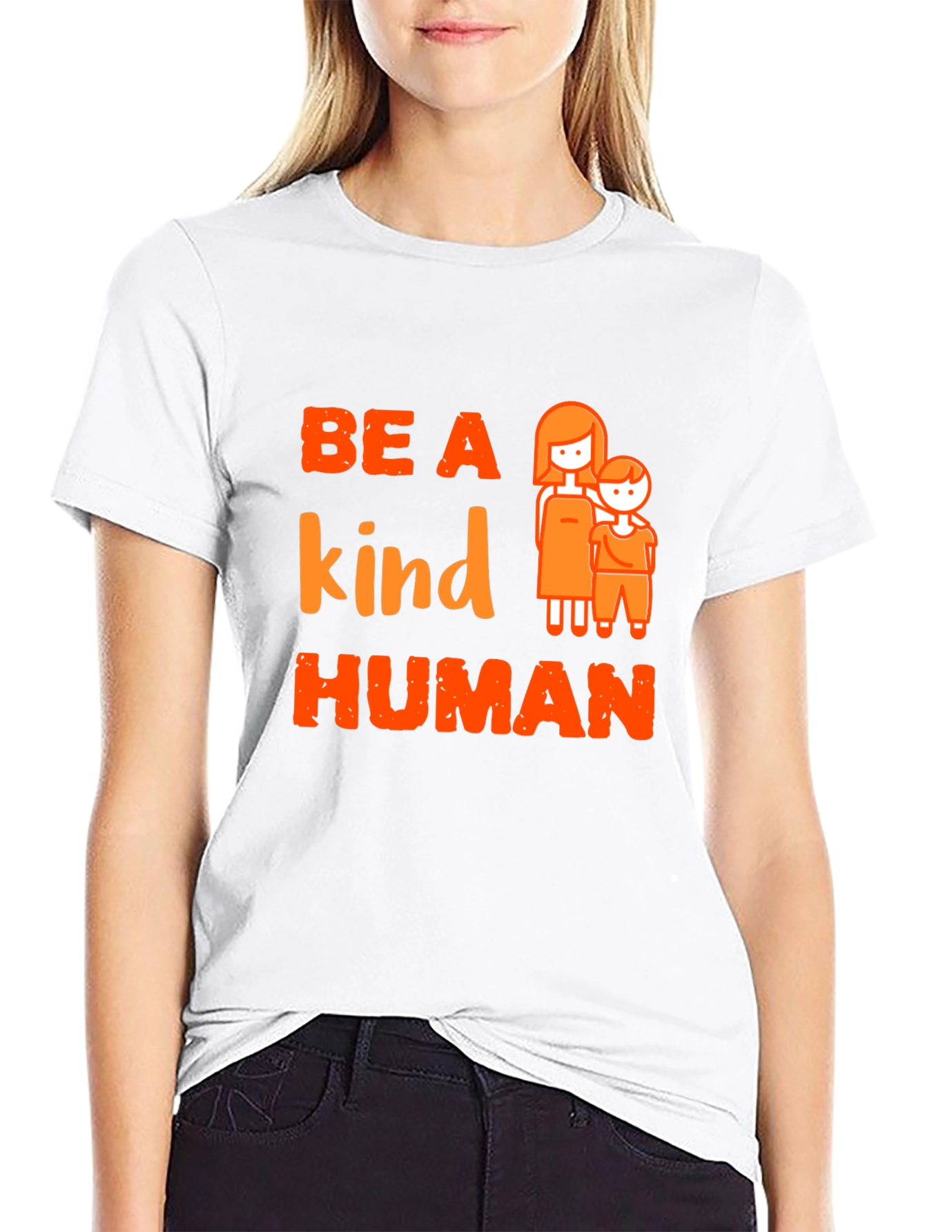 Black Be a Kind Human Graphic Tee view 9