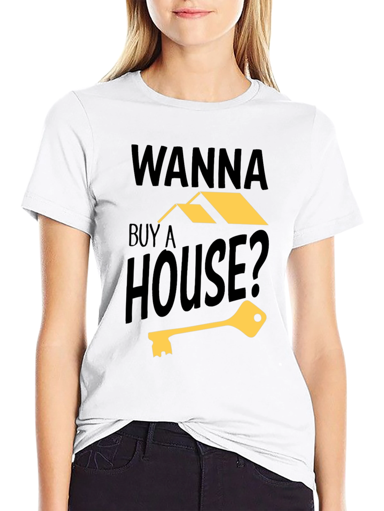 Black Wanna Buy a House? Graphic T-Shirt view 9