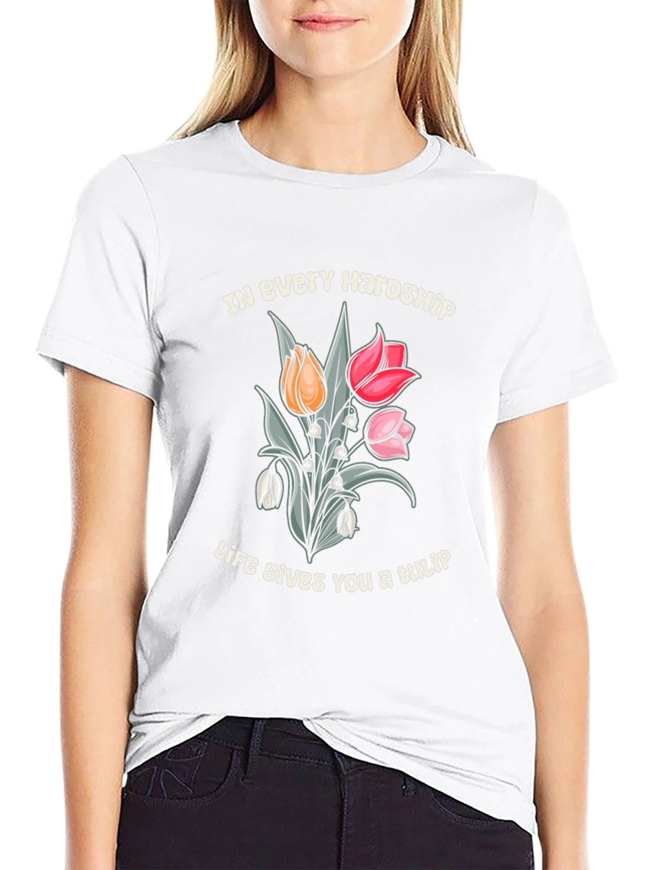 Black In Every Hardship Life Gives You a Tulip T-Shirt view 9