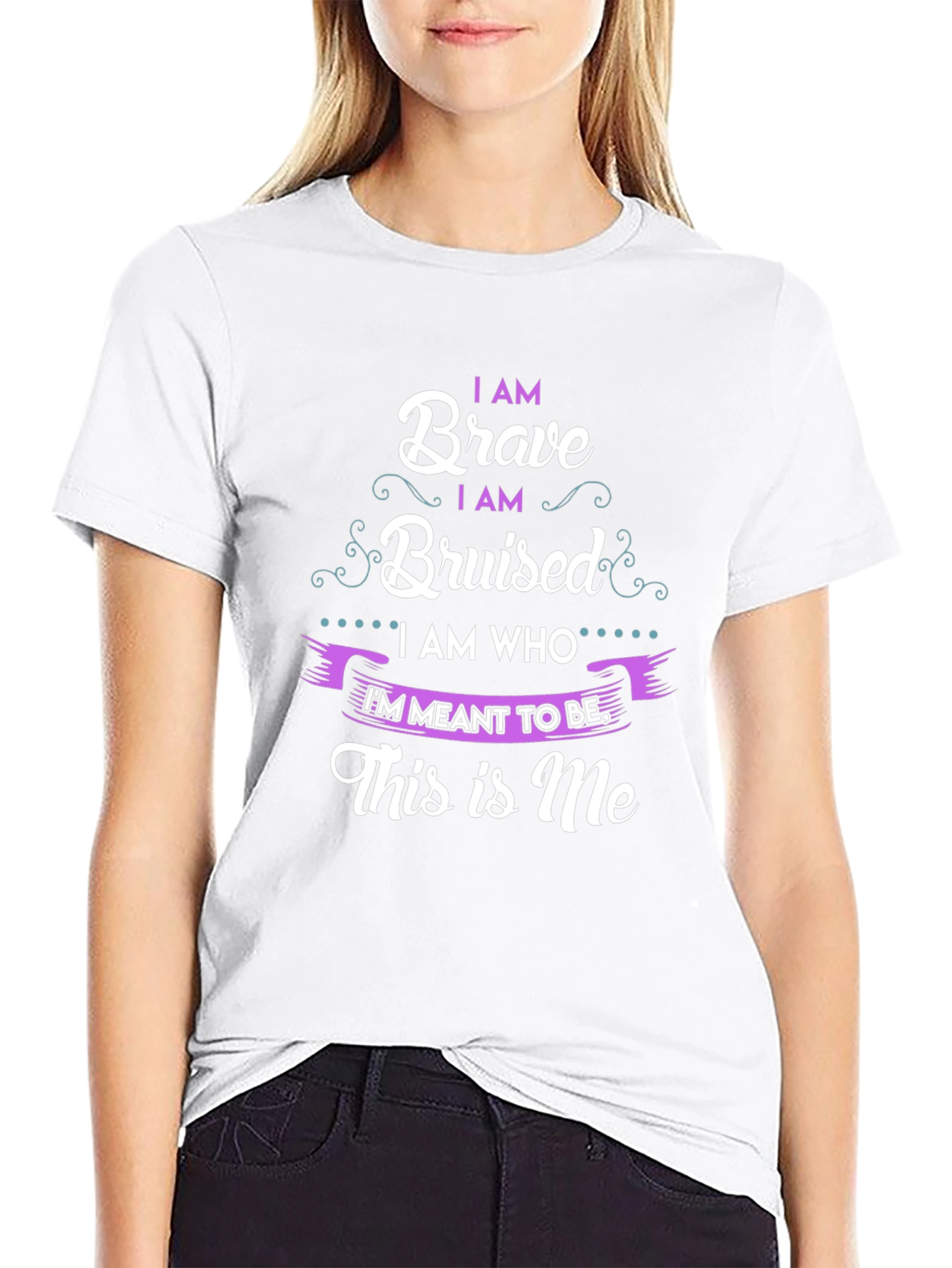 Black I am Brave Bruised T-Shirt view 9