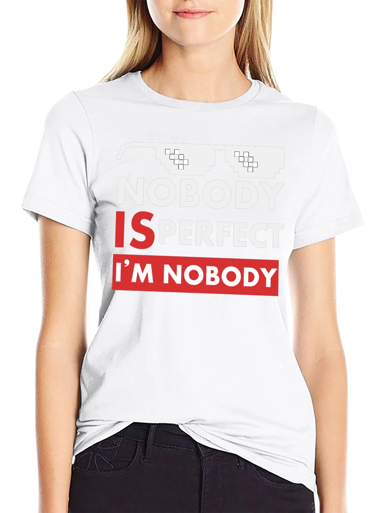 Black Nobody Is Perfect Funny Graphic Tee view 9