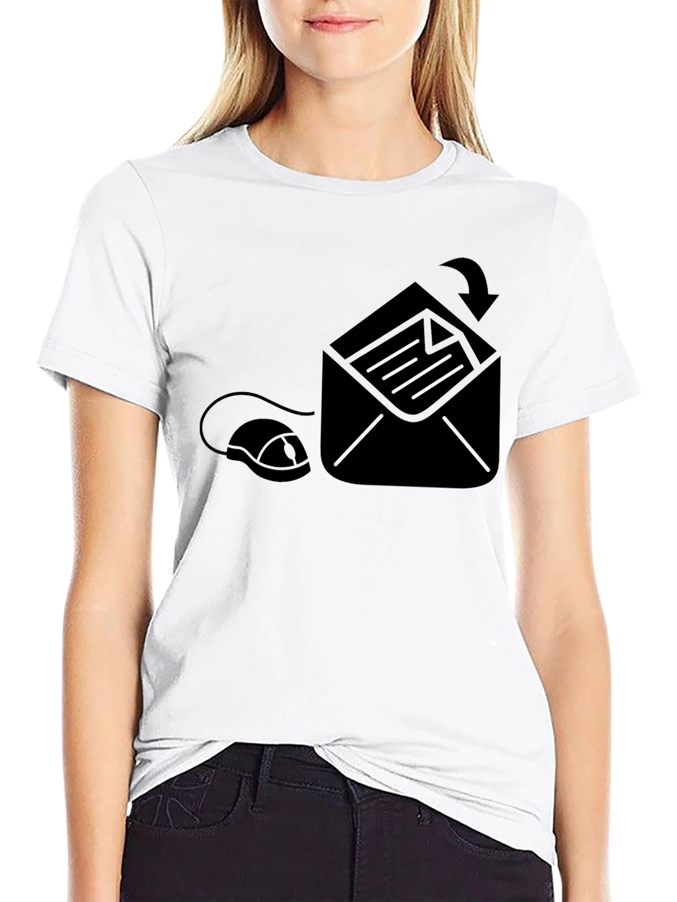 Black Tech Email T-Shirt - Funny Graphic Tee for Geeks view 9