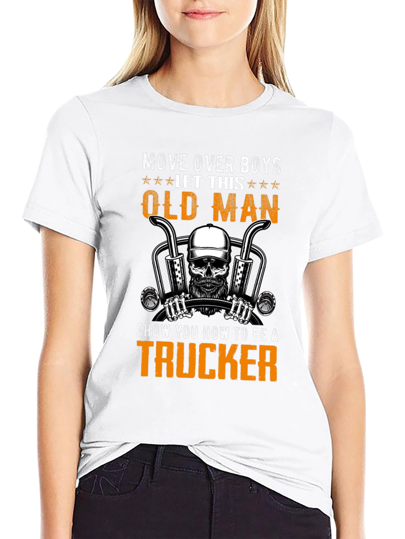 Black Trucker Old Man T-Shirt view 9