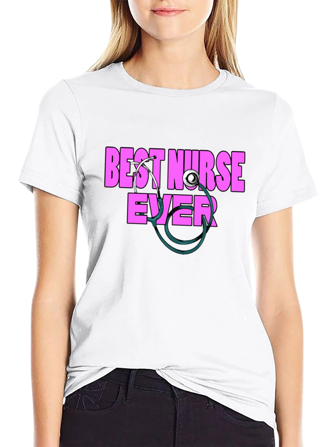 Black Best Nurse Ever T-Shirt - Stylish Medical Apparel view 9