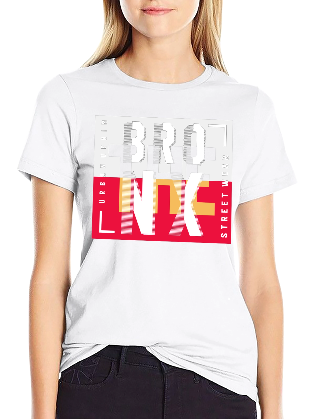 Black Bronx Graphic Print Crew Neck T-Shirt view 9
