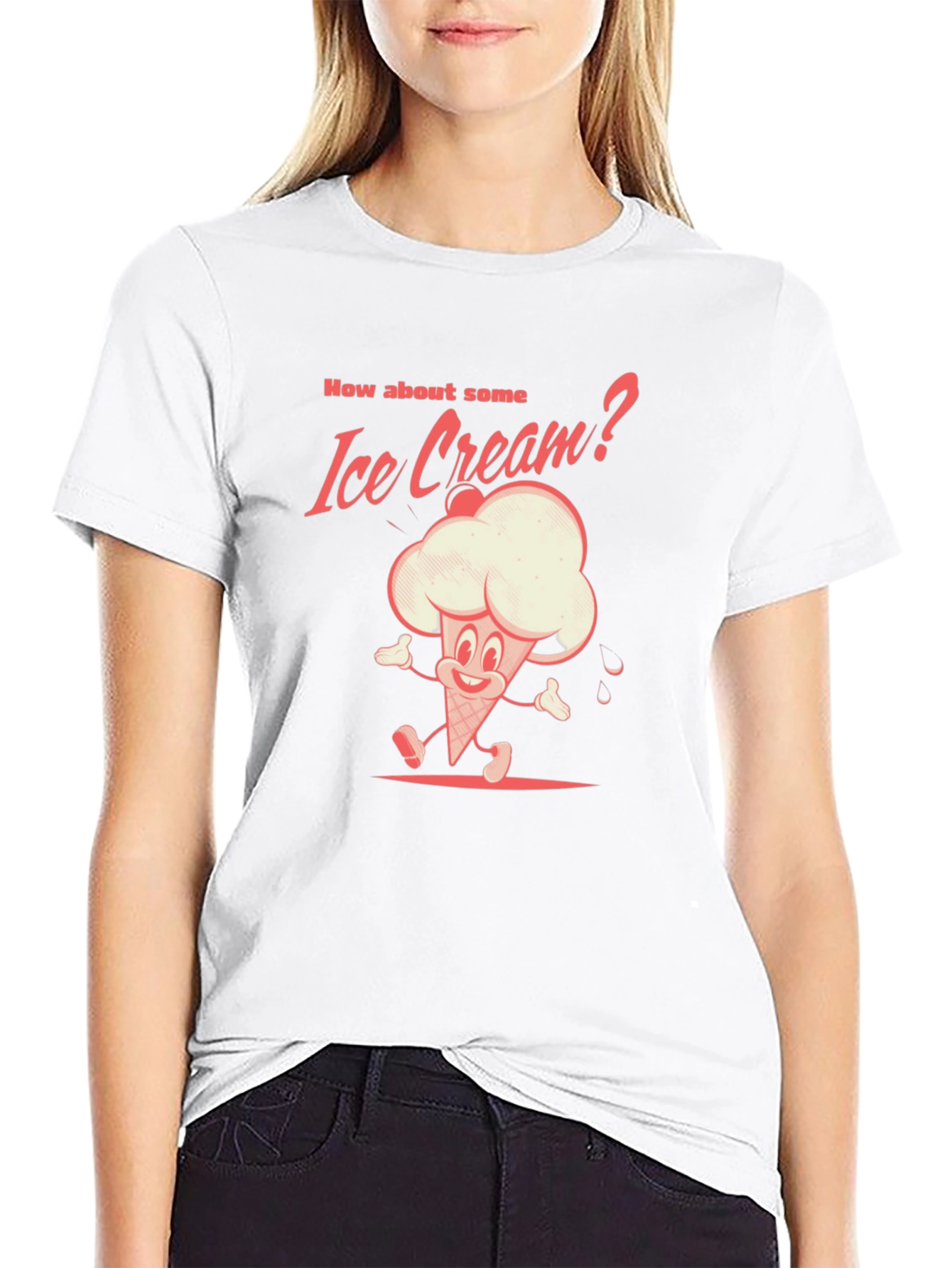Black Retro Ice Cream T-Shirt - Fun Foodie Tee view 9