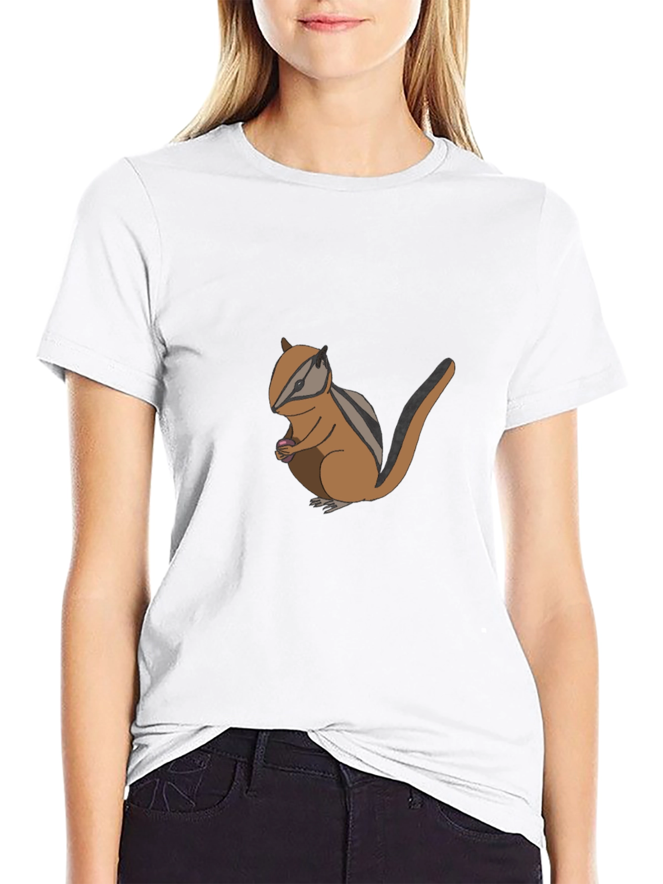 Black Chipmunk Graphic Tee - Cute Animal Print view 9