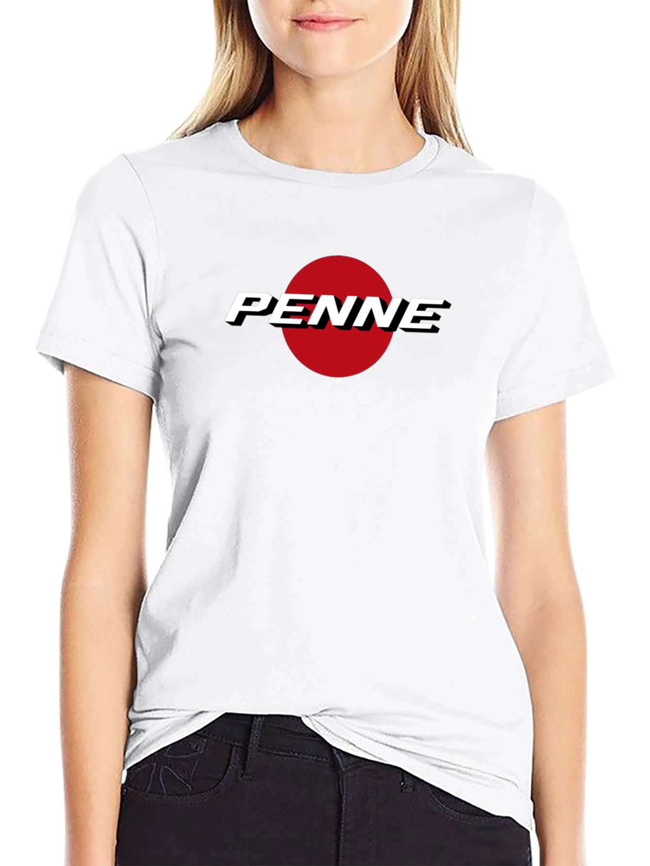 Black PENNE Graphic Tee - Black Cotton Blend view 9