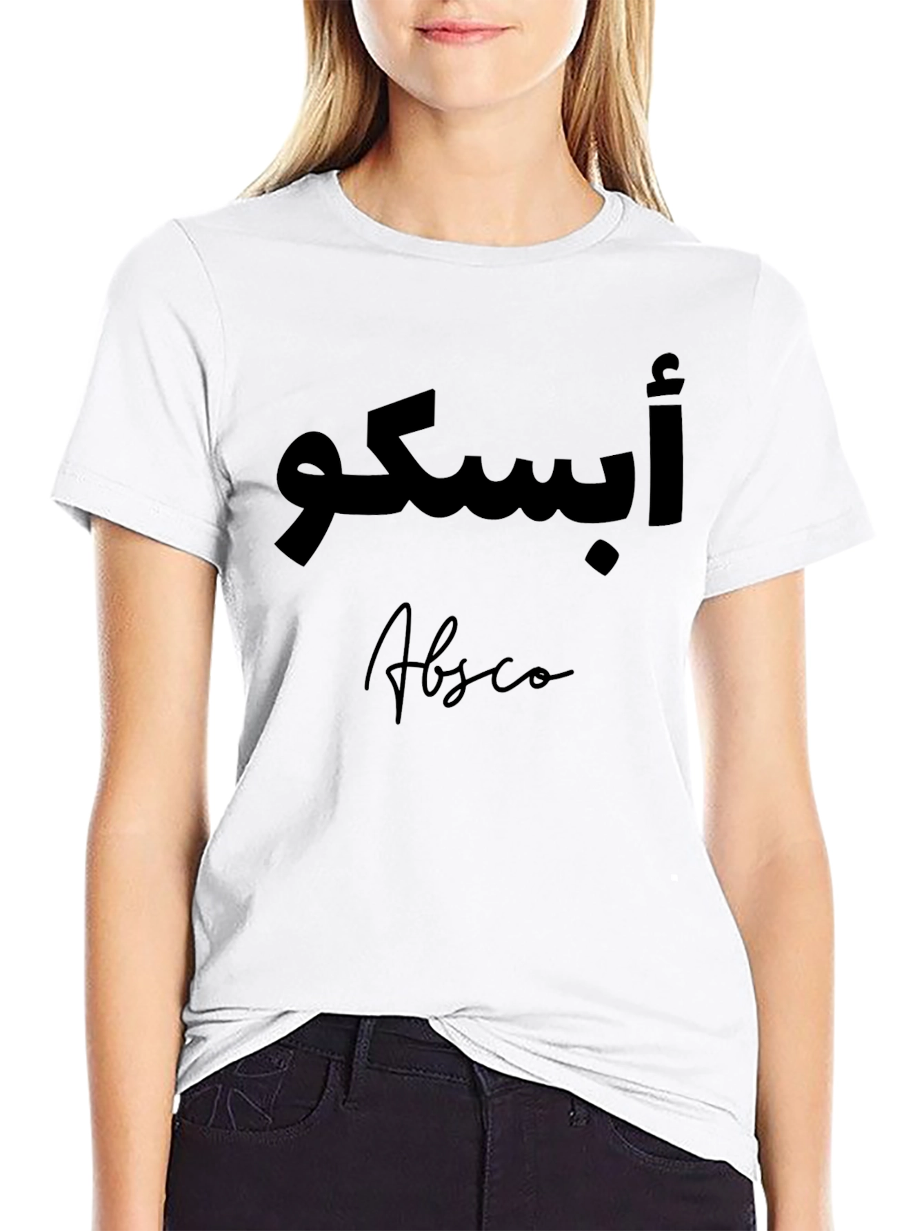 Black Arabic Text Black Graphic T-Shirt view 9