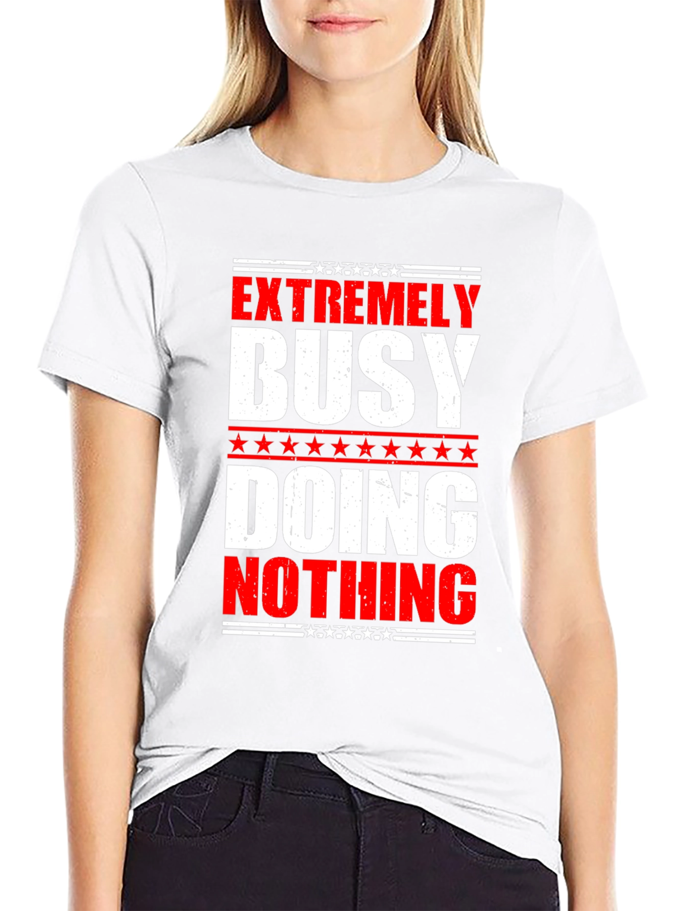 Black Extremely Busy Doing Nothing Graphic Tee view 9