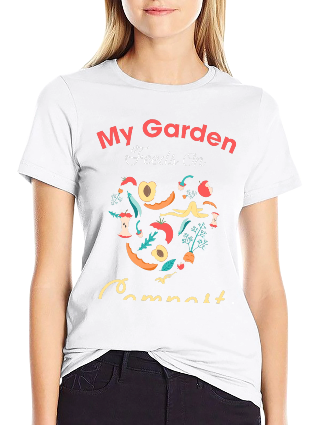 Black My Garden Feeds on Compost T-Shirt view 9