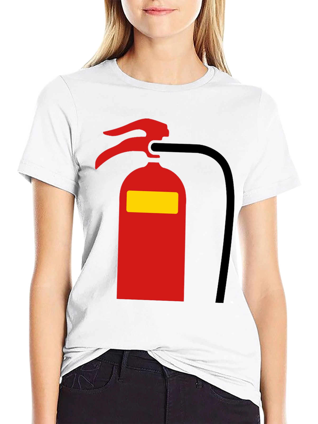 Black Fire Extinguisher Graphic Tee - Novelty T-Shirt view 9