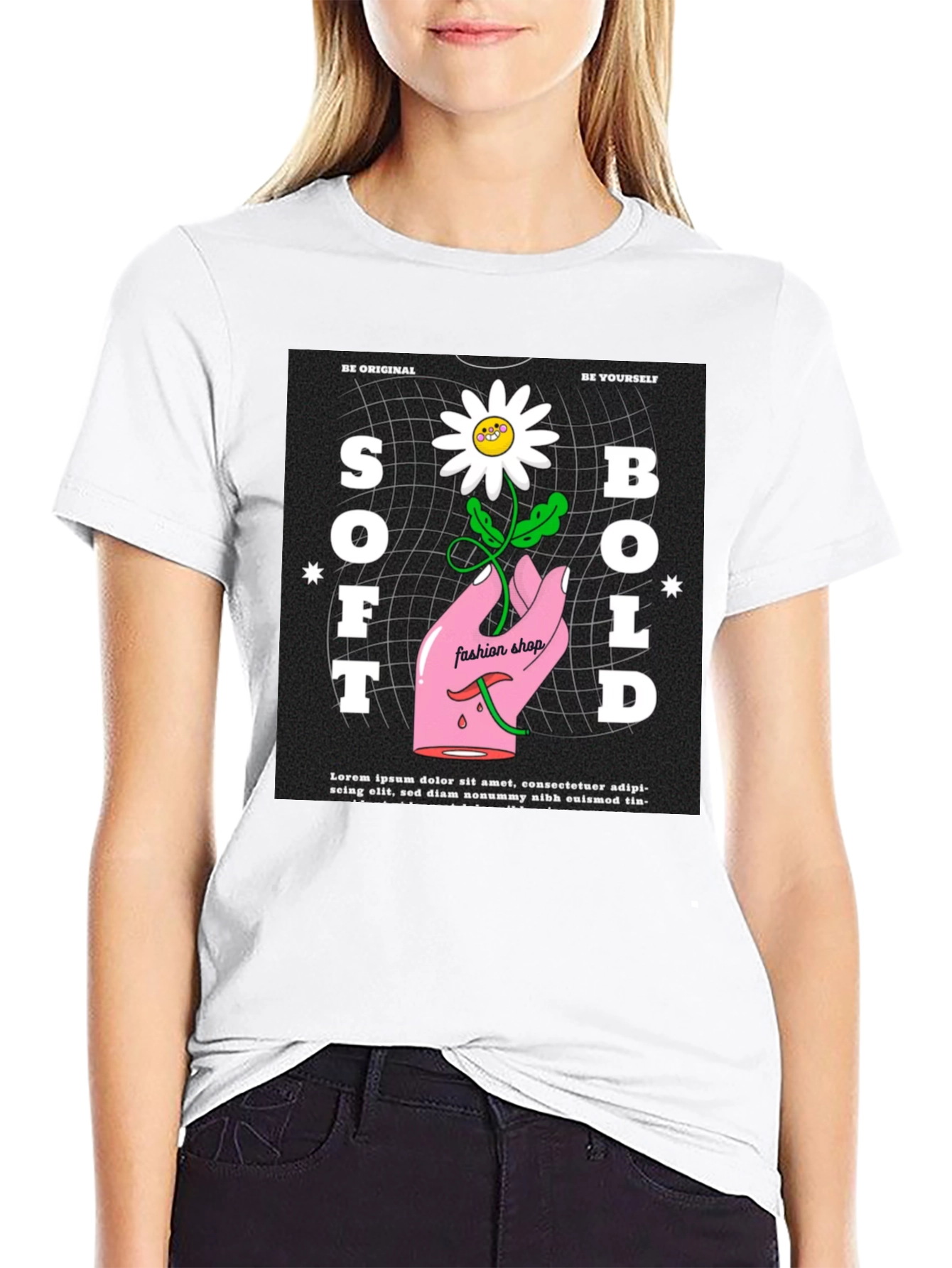 Black Soft & Bold Graphic Tee - Unique Design view 9
