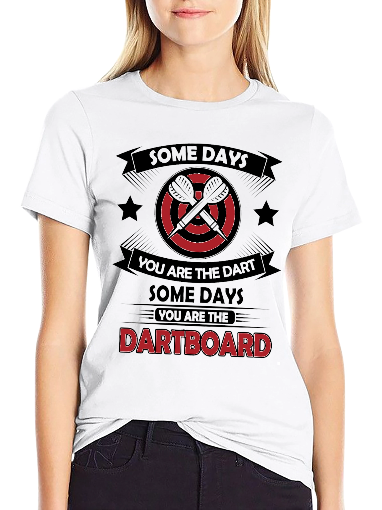 Black Dartboard Humor Graphic T-Shirt view 9