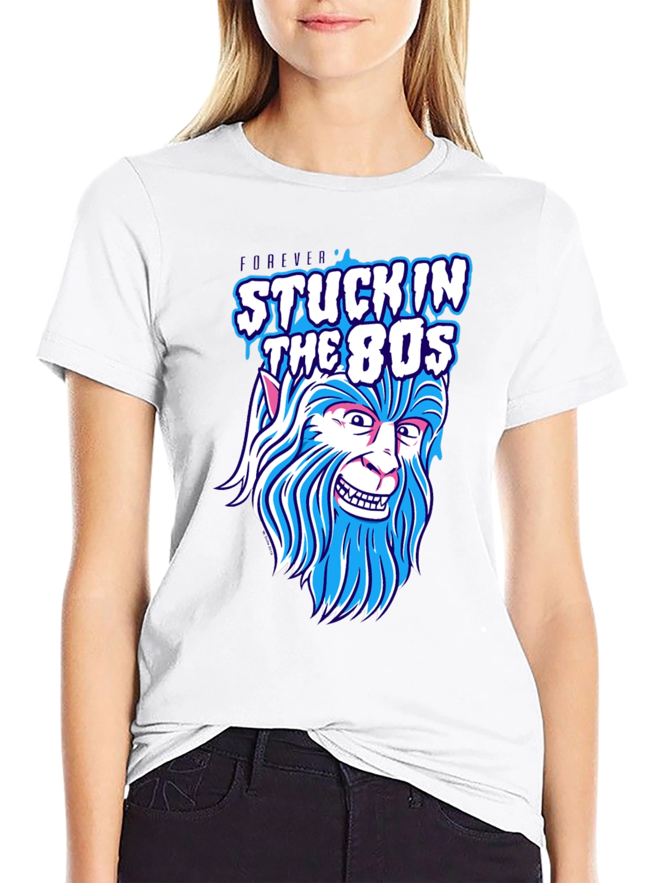 Black Stuck in the 80s Werewolf Graphic Tee view 9