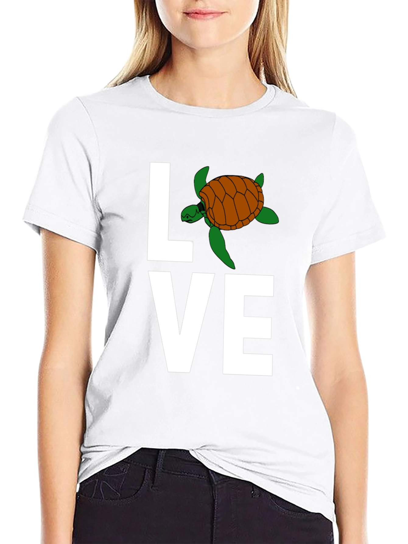 Black Love Turtle Graphic T-Shirt - Stylish Crew Neck Tee view 9