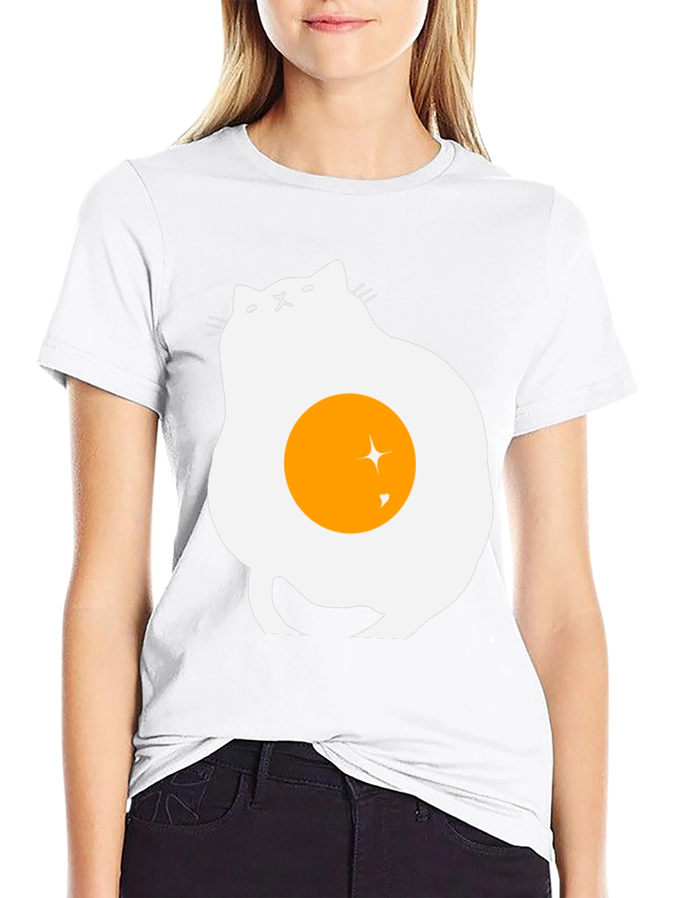 Black Egg Cat Graphic T-Shirt - Unique Design view 9
