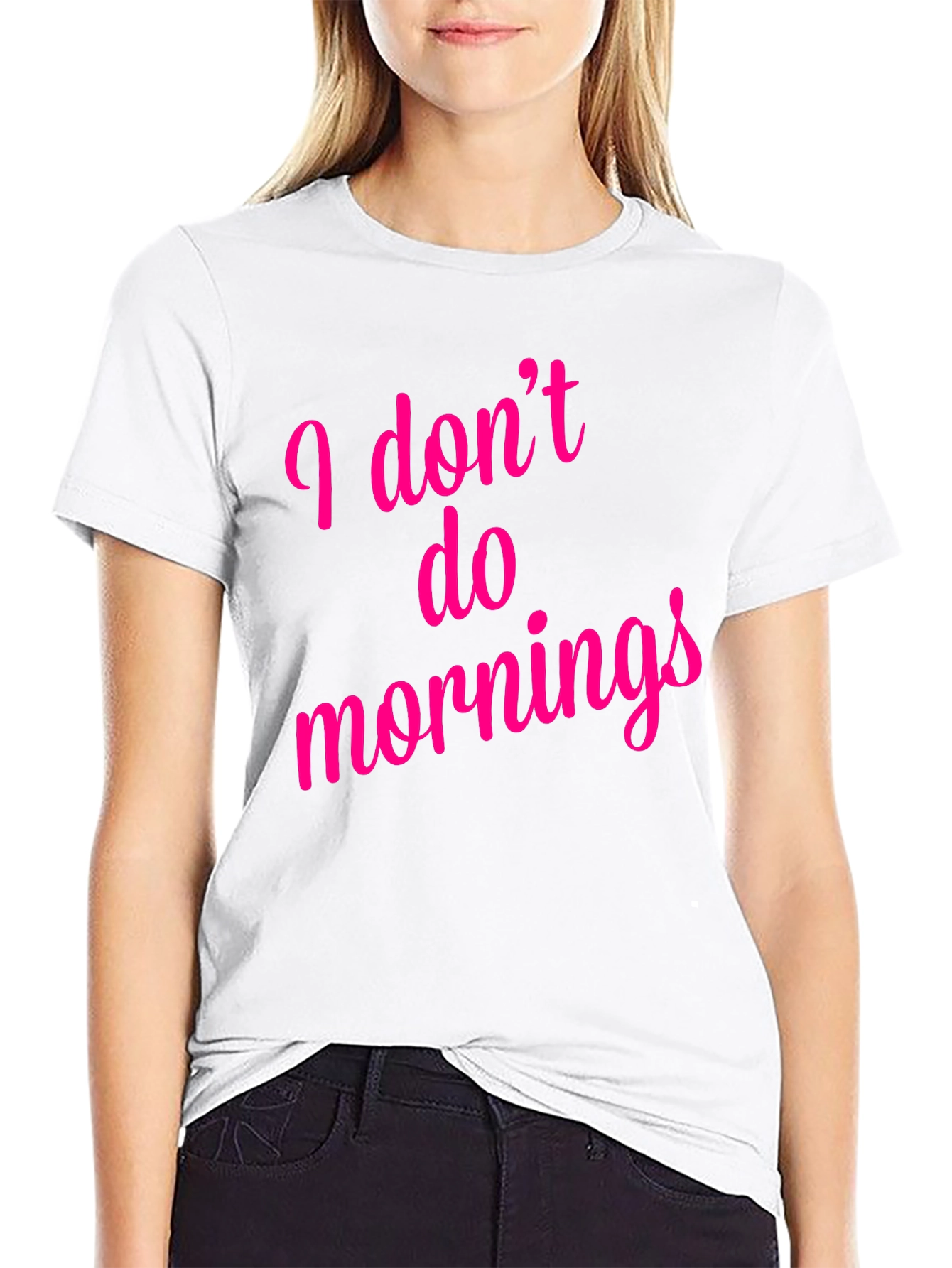 Black I Don't Do Mornings Graphic T-Shirt - Black view 9