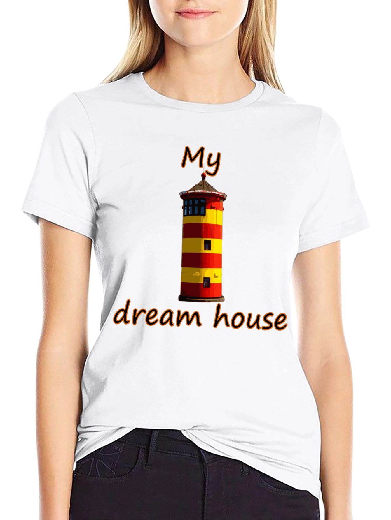 Black My Dream House T-Shirt: Lighthouse Graphic Tee view 9