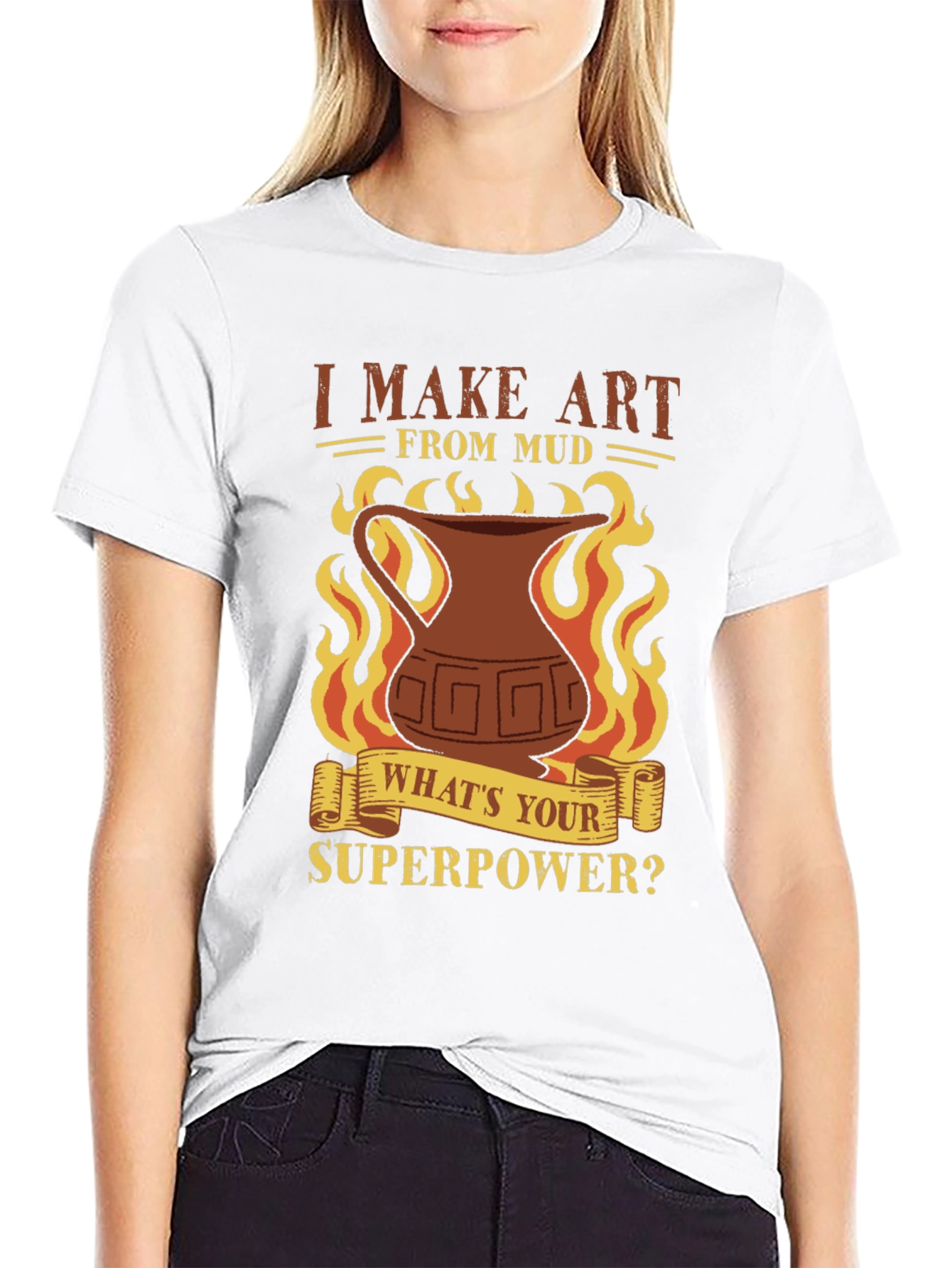 Black I Make Art From Mud T-Shirt - Pottery Lover view 9