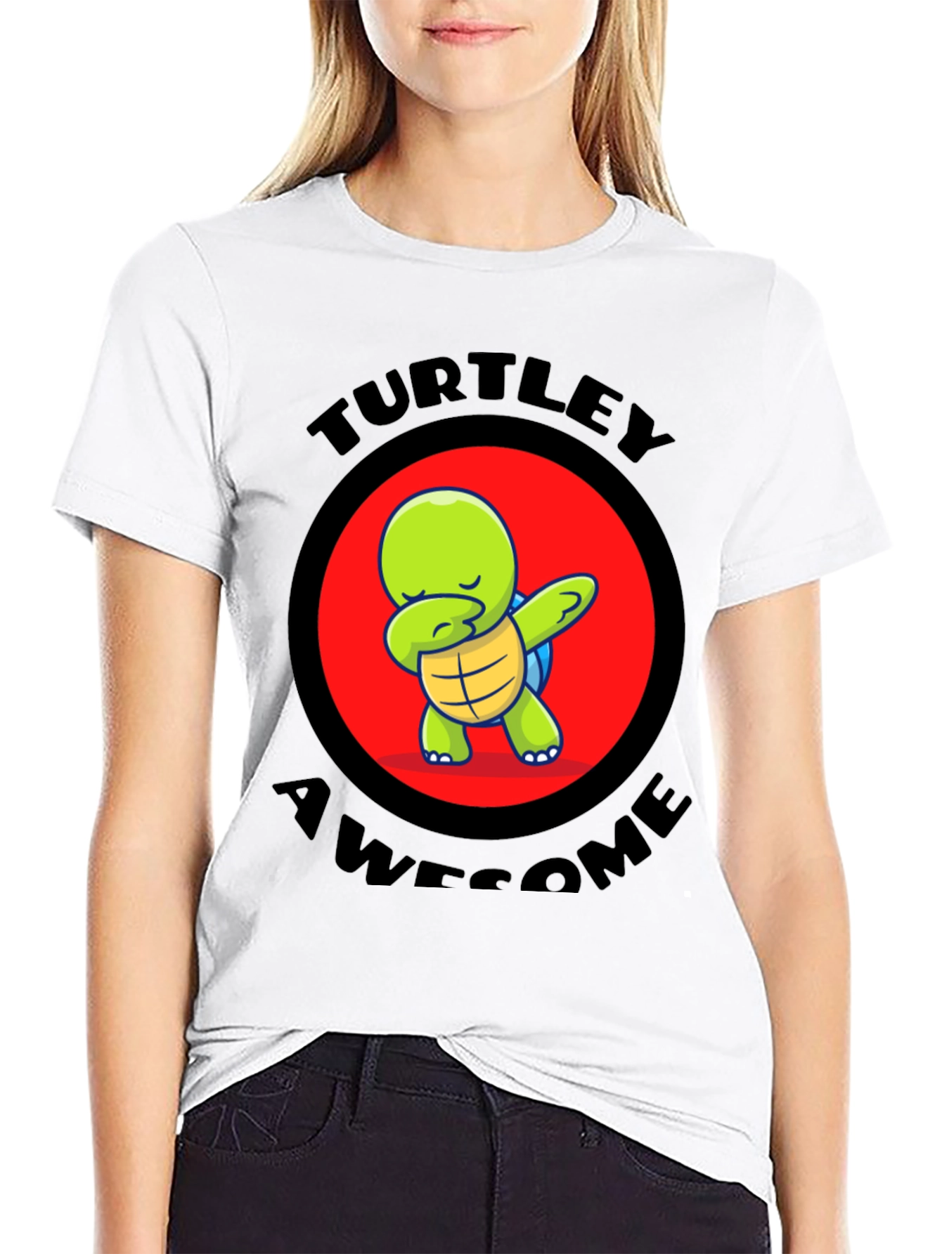 Black Turtley Awesome Turtle Dabbing T-Shirt view 9