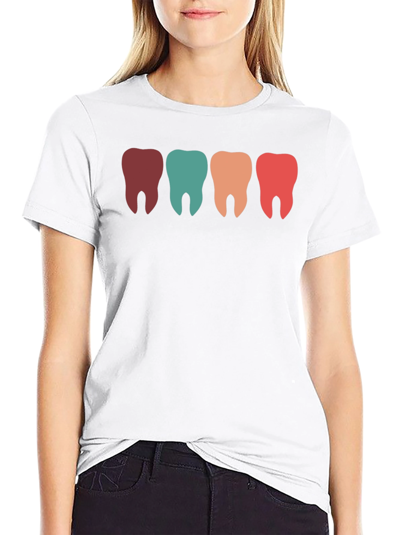 Retro Dental T-Shirt: Colorful Teeth Design - 9