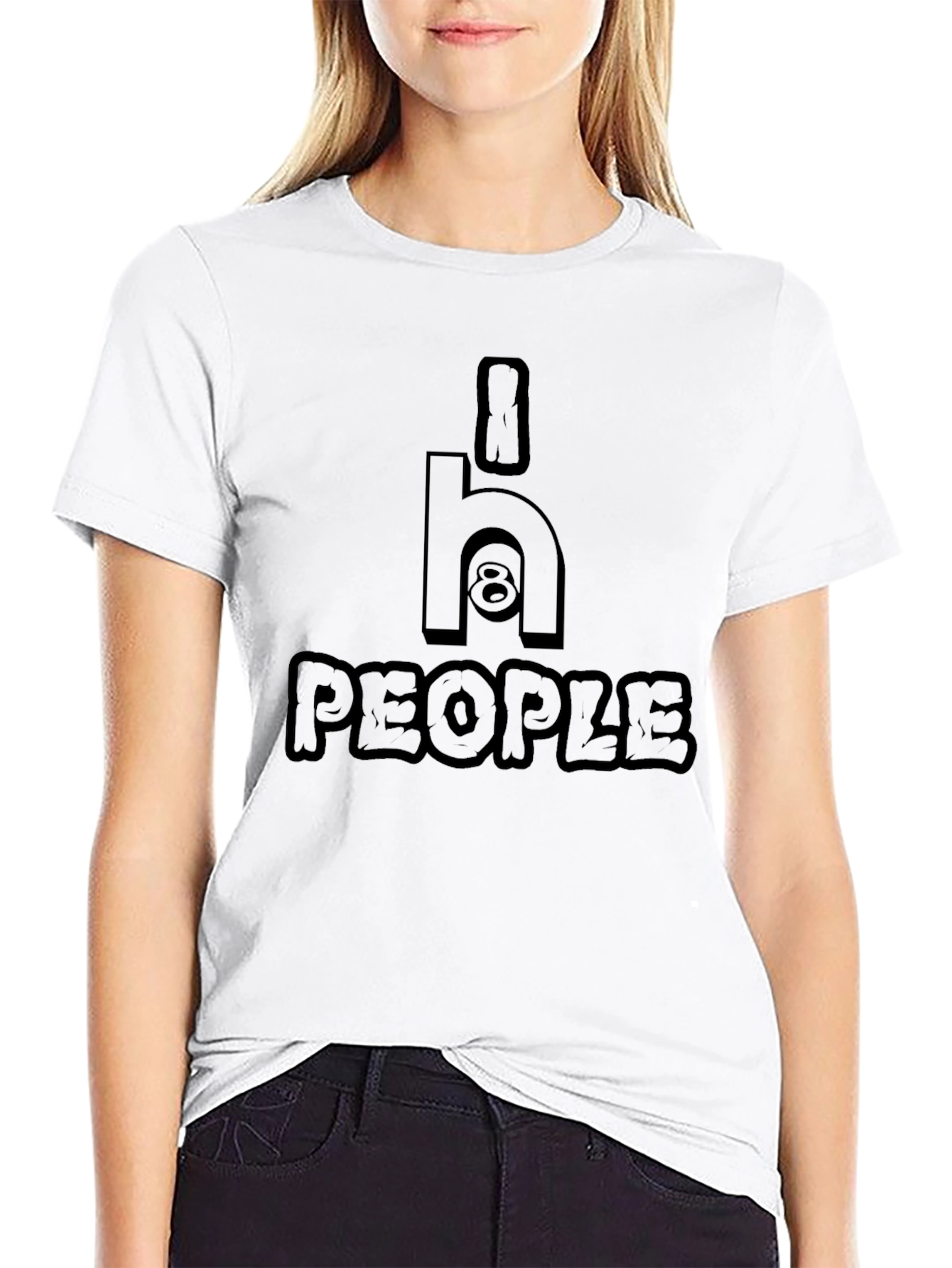 Black i8 H People Graphic T-Shirt view 9
