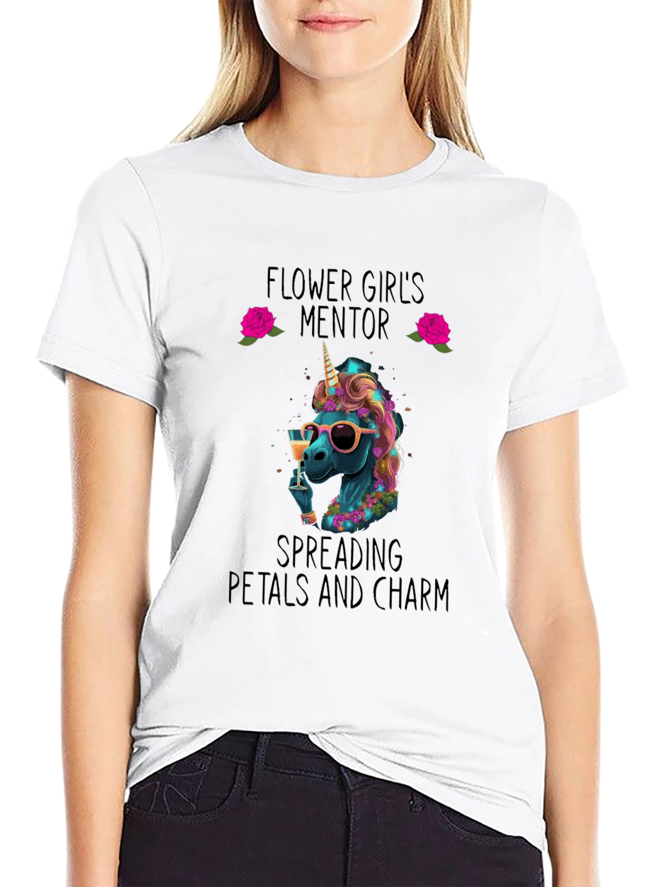 Black Flower Girl's Mentor Graphic T-Shirt view 9