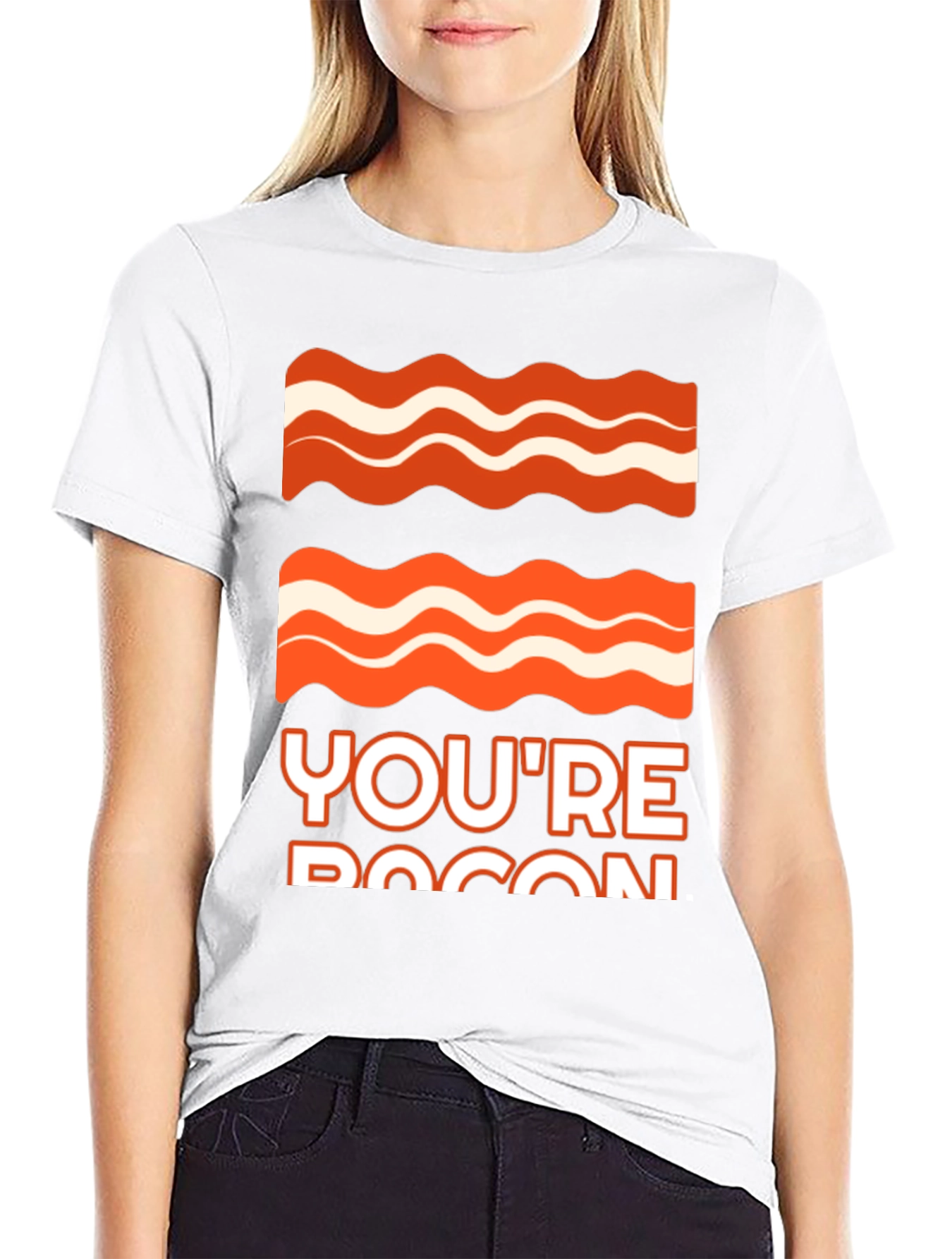 Black Bacon Graphic Tee - You're Bacon Funny T-Shirt view 9