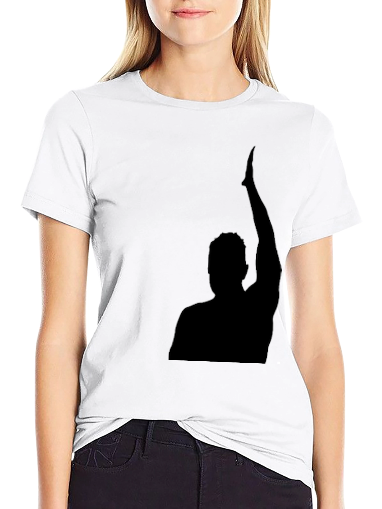 Black Silhouette Graphic Black T-Shirt view 9
