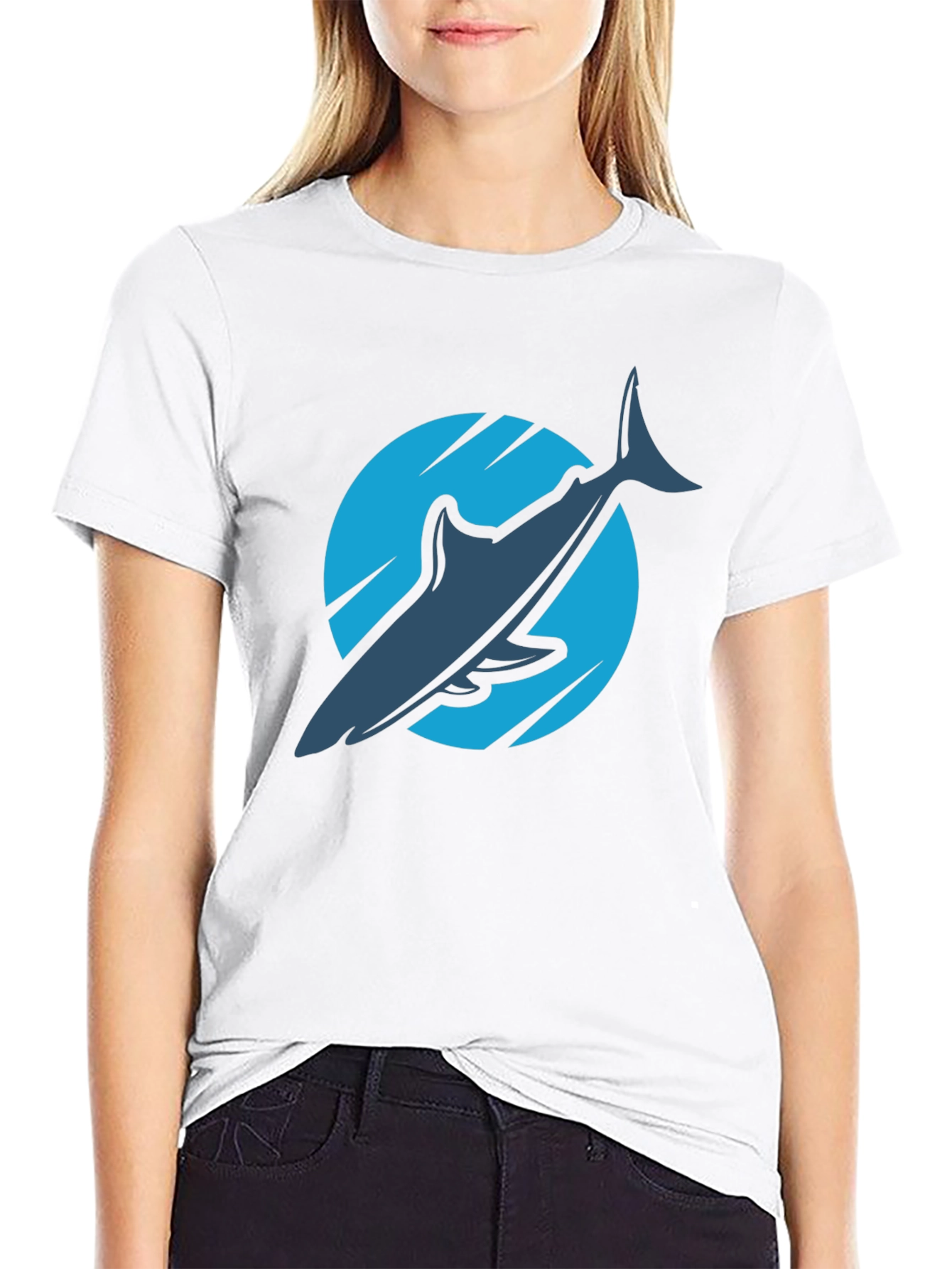 Black Shark Graphic T-Shirt - Men's Black Tee view 9