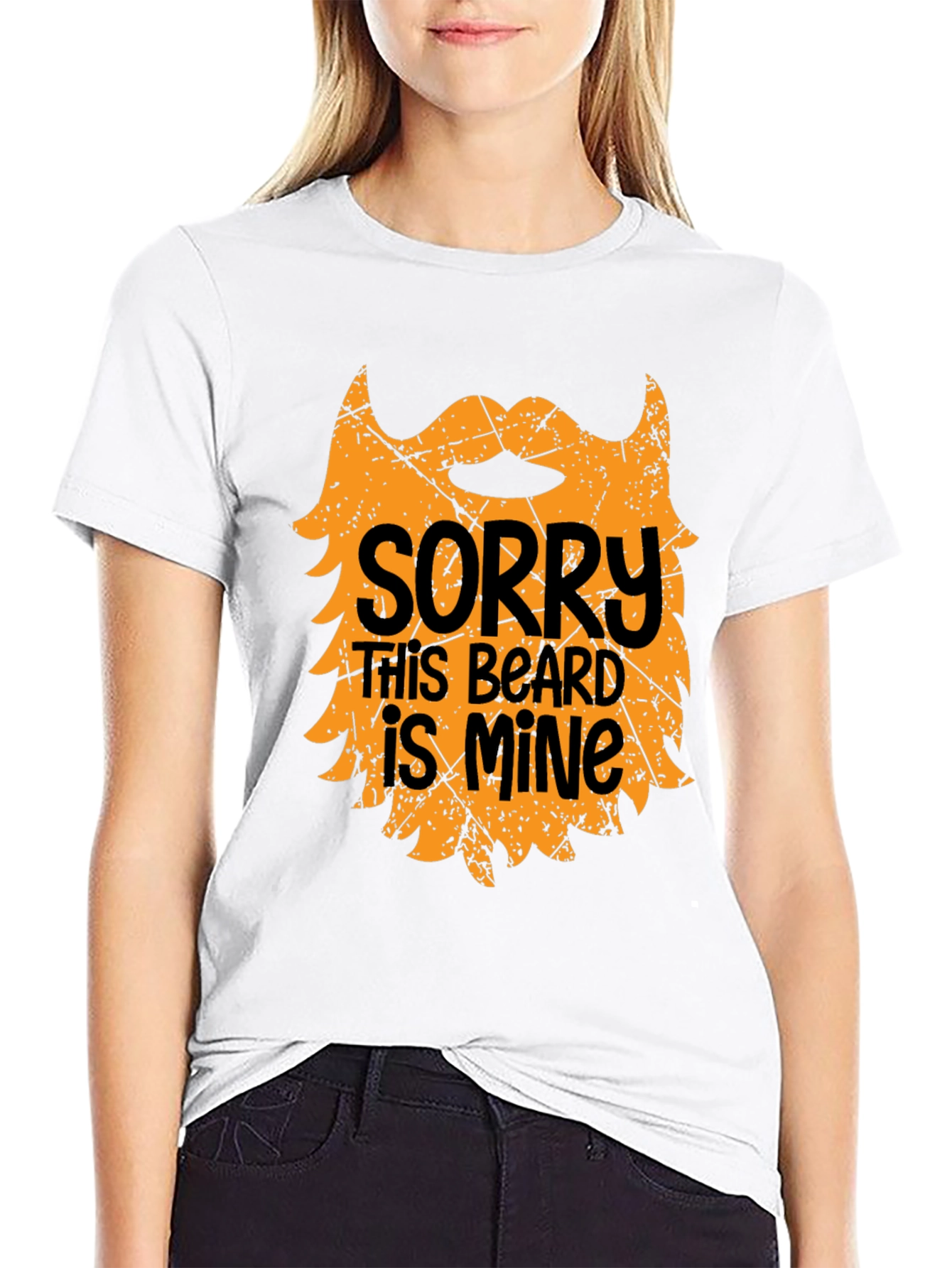 Black Sorry This Beard is Mine Black Graphic Tee view 9
