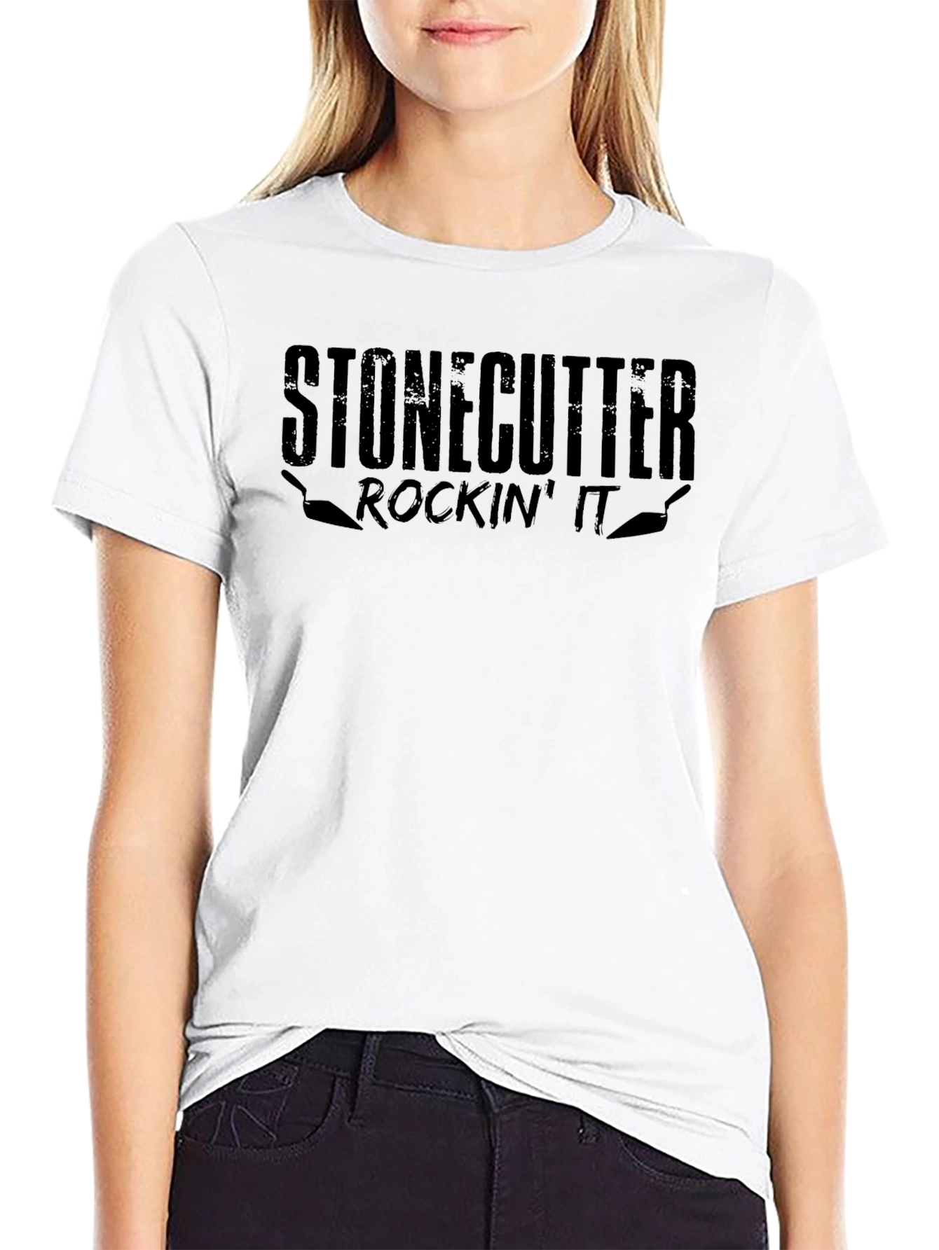 Black Stoncutter Rockin' It Men's Black Graphic T-Shirt view 9