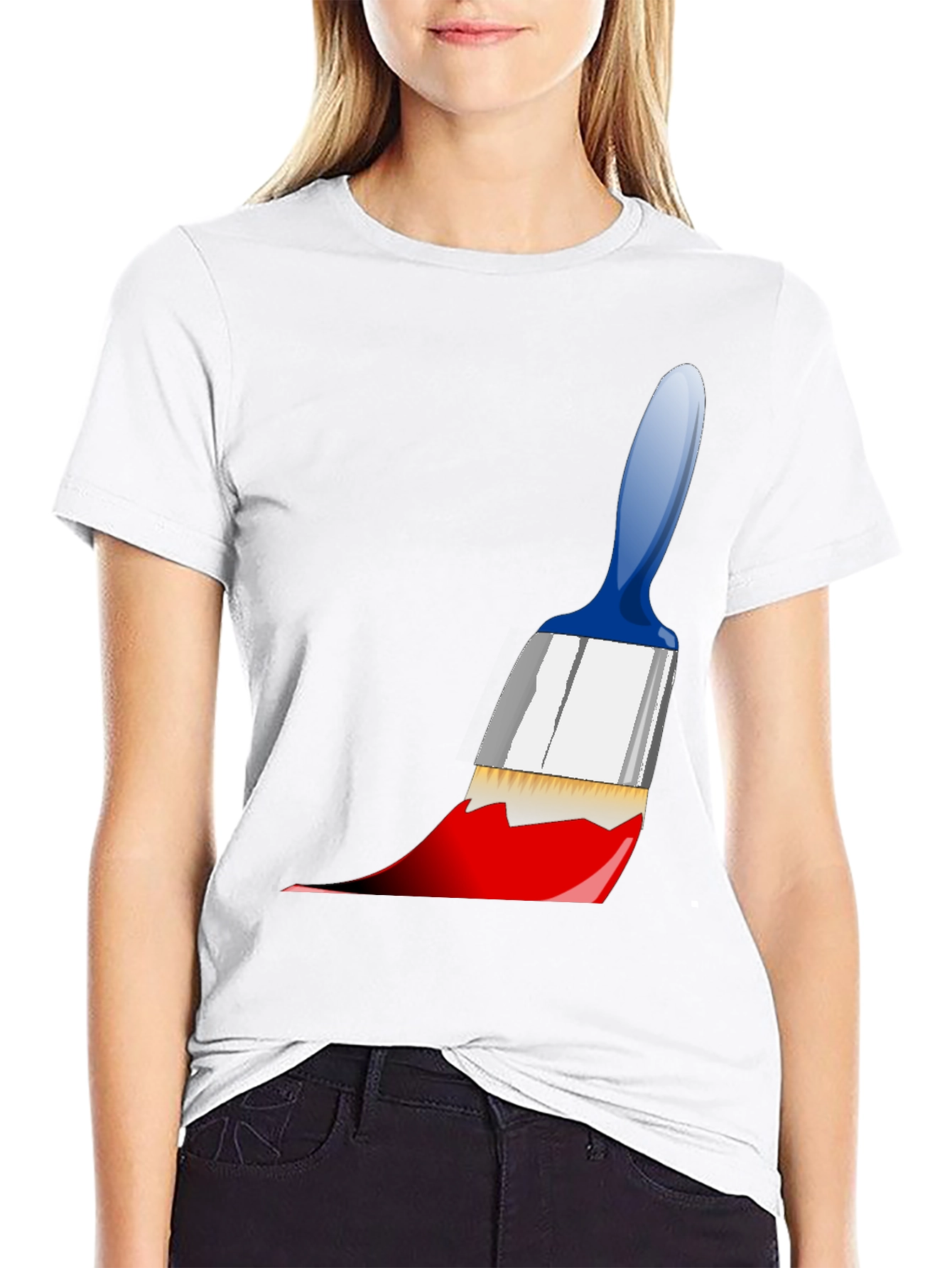 Black Paintbrush Graphic Tee - Artistic Expression view 9