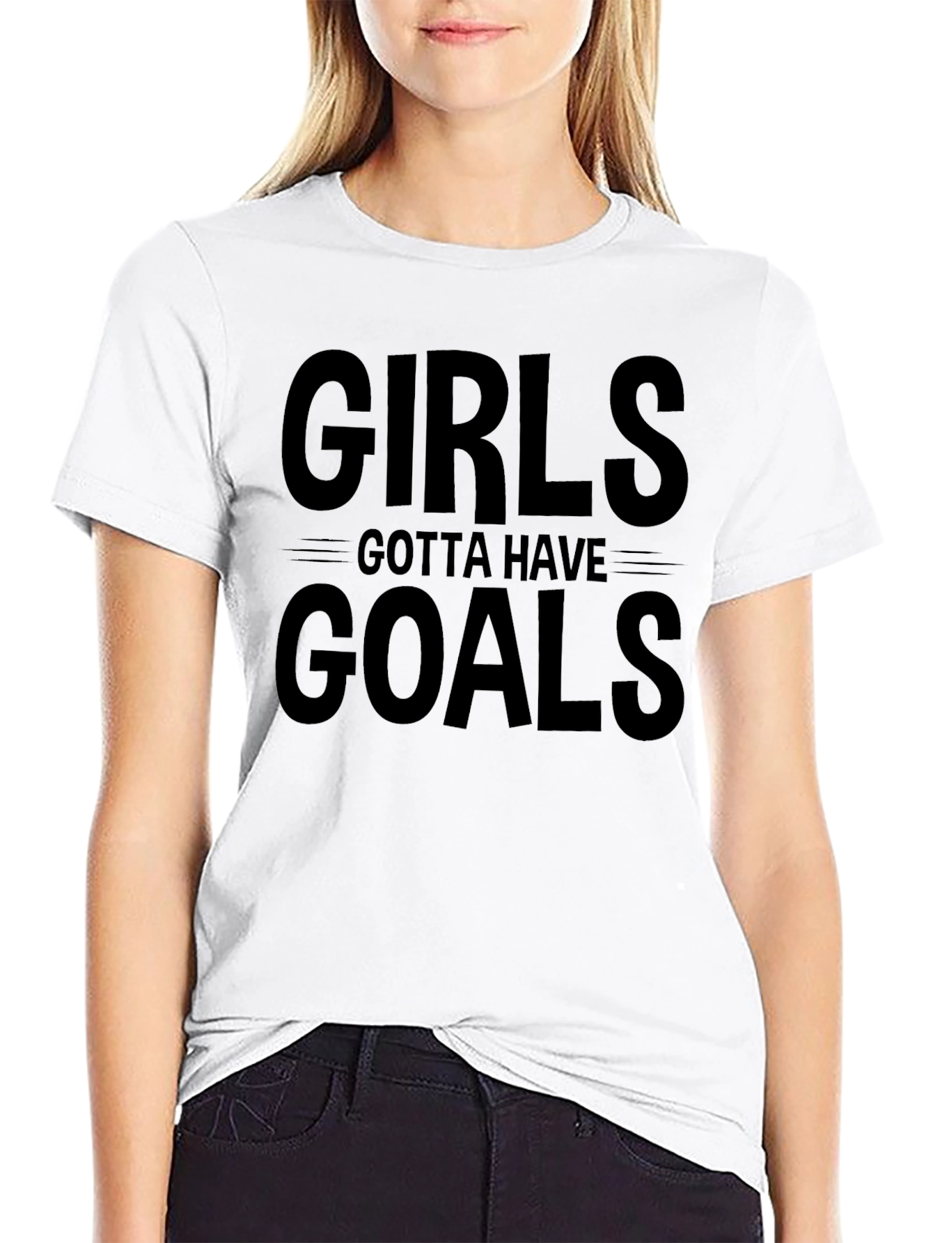 Black Girls Gotta Have Goals Black Graphic Tee view 9