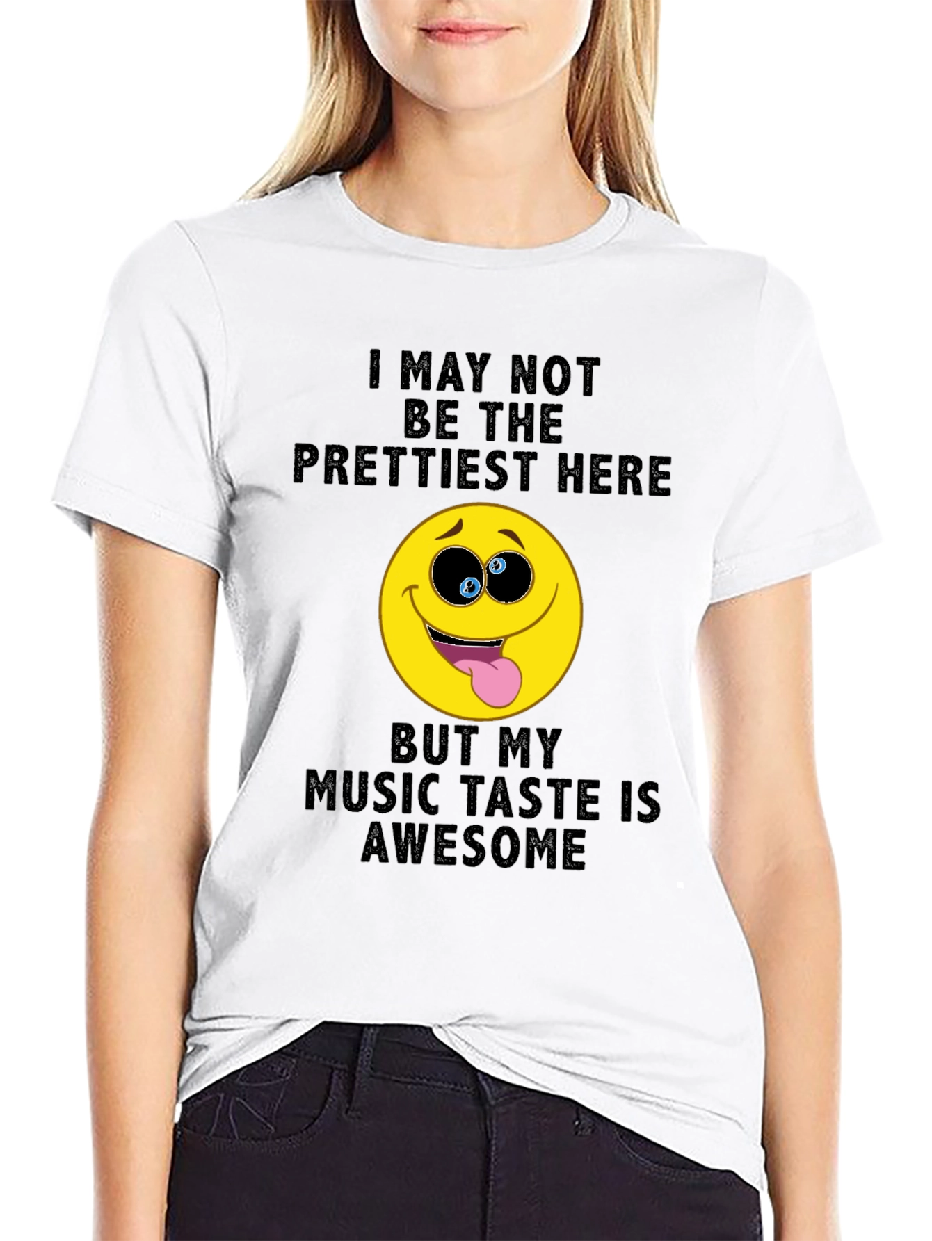 Black Funny Music Lover T-Shirt: I May Not Be The Prettiest view 9