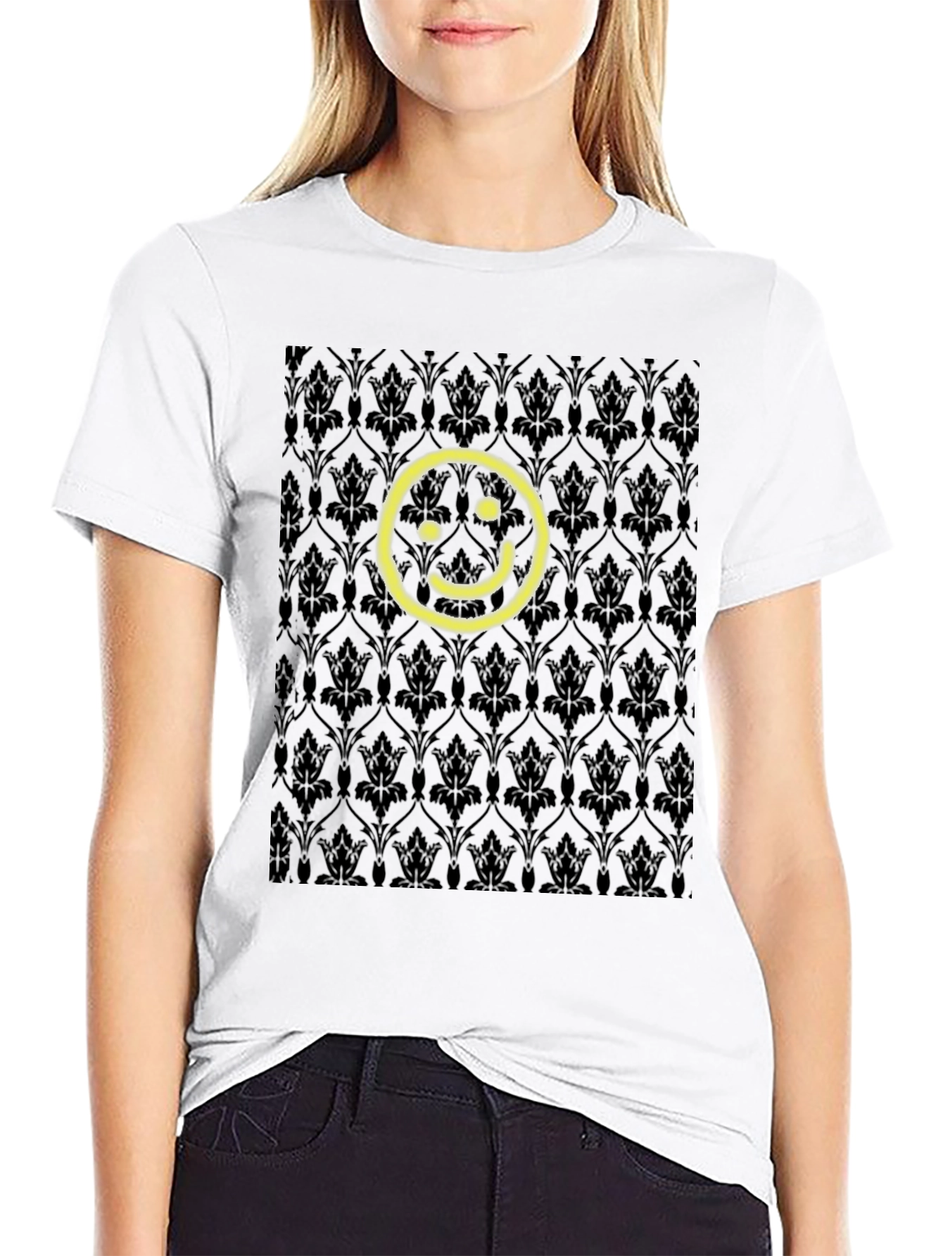Black Smiley Face Sherlock Wallpaper T-Shirt view 9